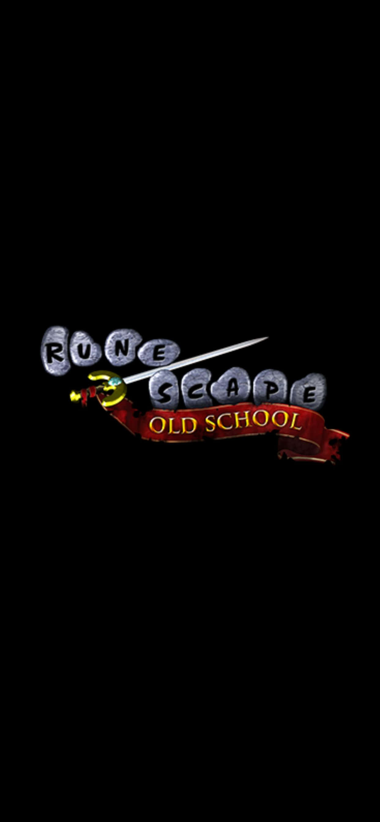 iPhone Xs Max Runescape Oldschool लोगो काला बैकग्राउंड वॉलपेपर