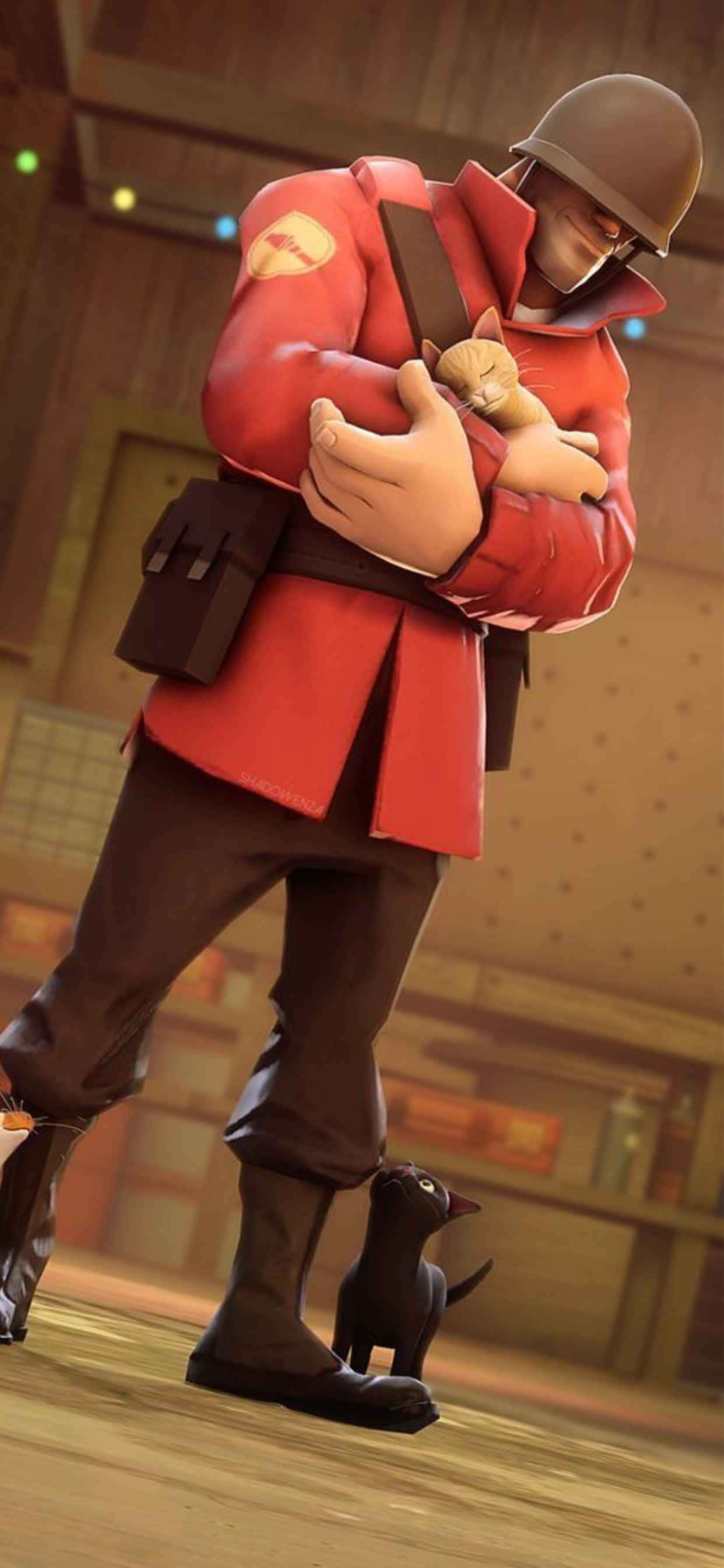 iPhone XS Max Team Fortress 2 पोर्ट्रेट रेड सोल्जर बैकग्राउंड वॉलपेपर