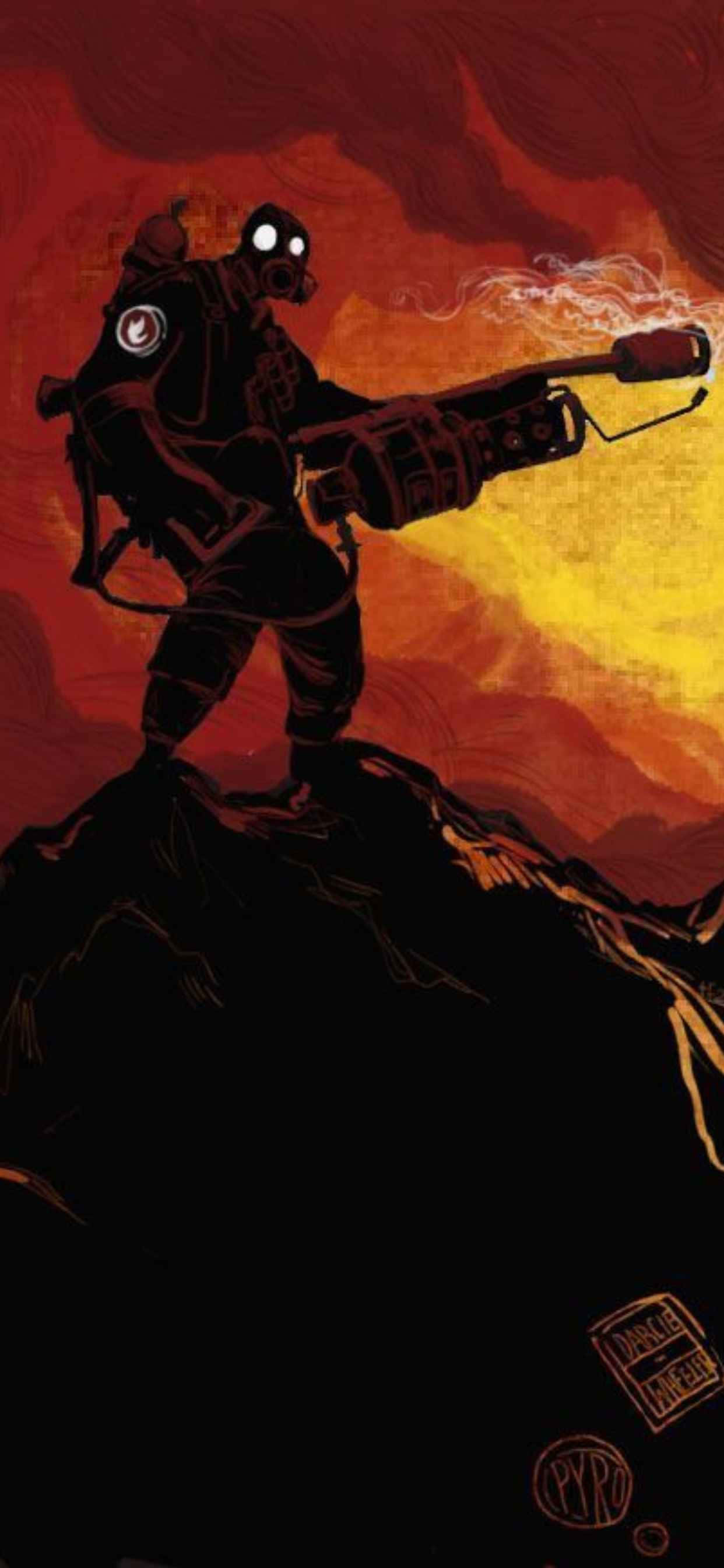 लाल पायरो शैडो iPhone Xs Max Team Fortress 2 पृष्ठभूमि वॉलपेपर