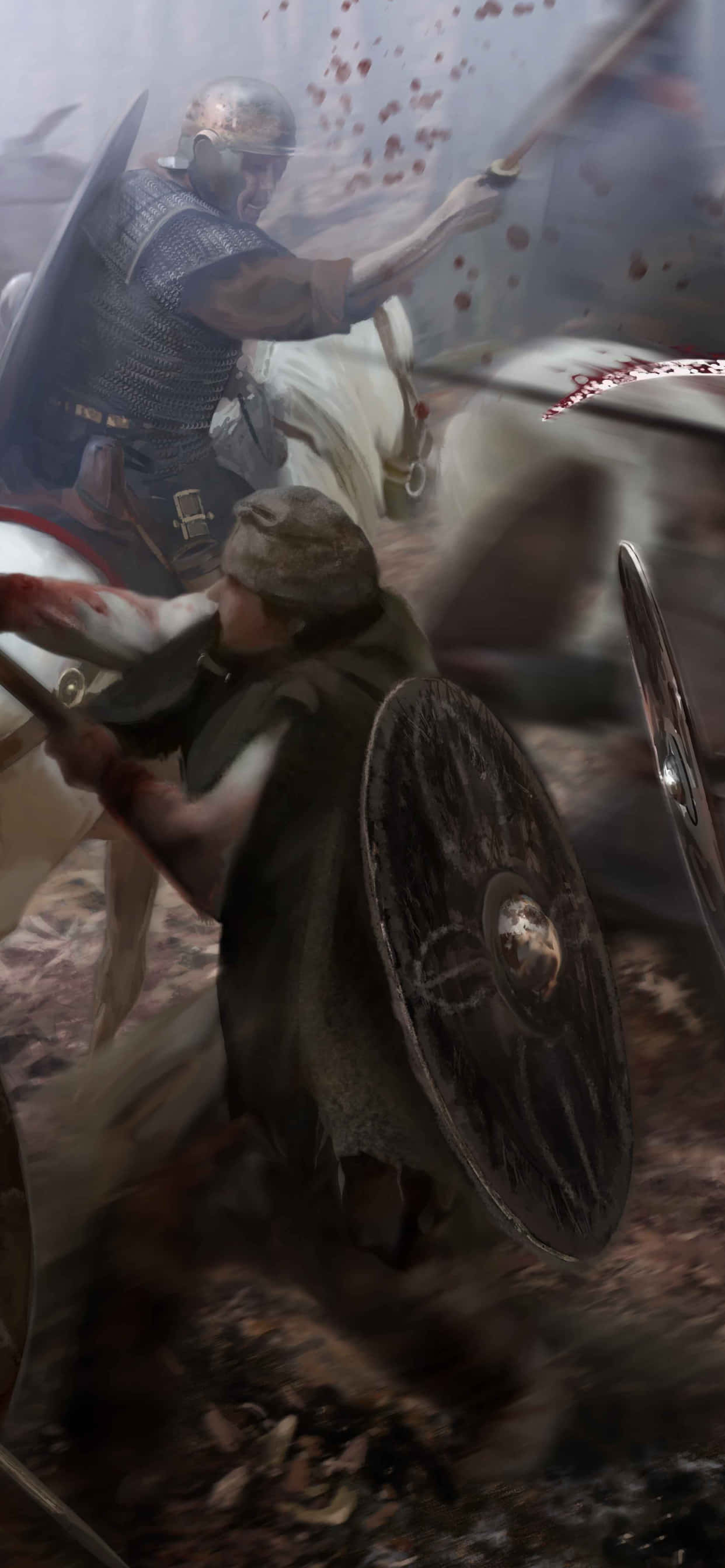 iPhone XS Max Total War Attila जंगली योद्धा पृष्ठभूमि चित्रण वॉलपेपर