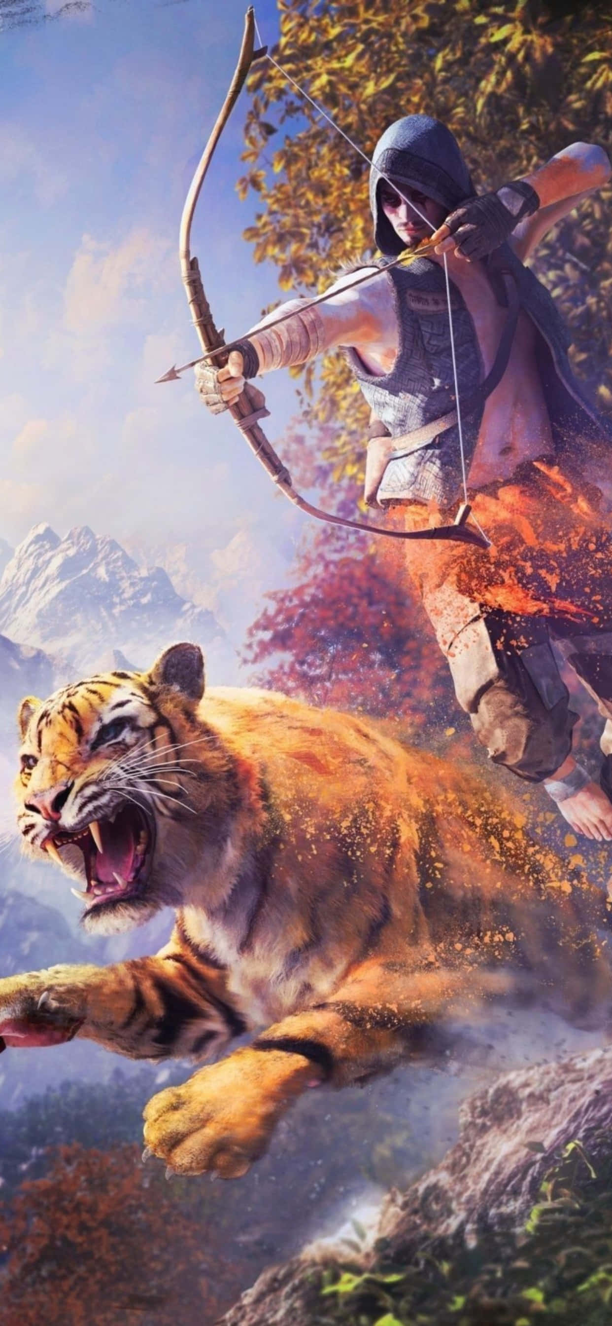 iPhone Xs Max पर Far Cry 4 की खोज और खेलते हुए सुंदर परिदृश्य और मनमोहक दृश्य देखें। वॉलपेपर