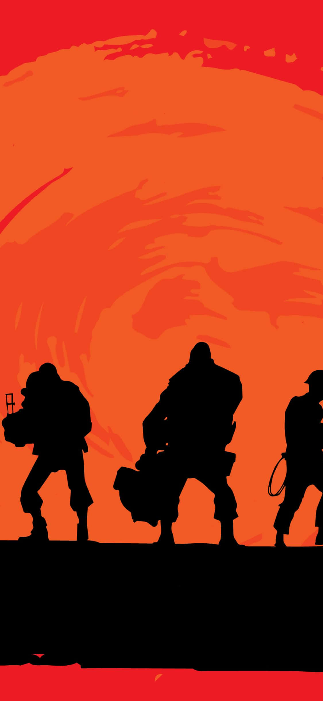 iPhone XS Team Fortress 2 सिल्हूट चित्रण पृष्ठभूमि वॉलपेपर