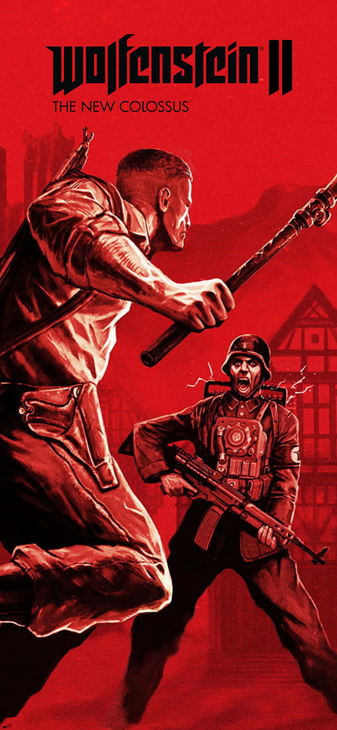iPhone Xs Wolfenstein Ii खूनी लाल बैकग्राउंड वॉलपेपर