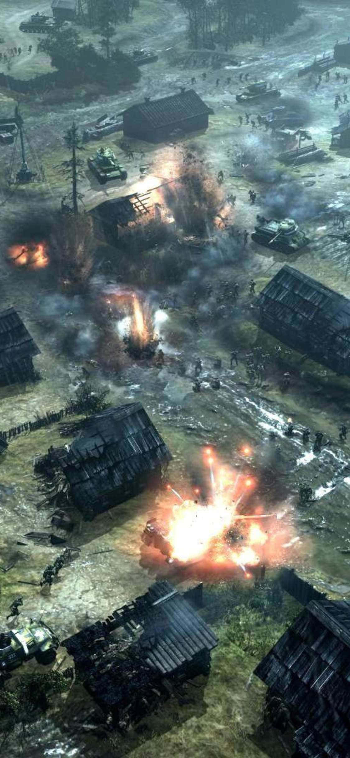 iPhone XS पर एक रोमांचक युद्ध खेल: Company of Heroes 2 वॉलपेपर