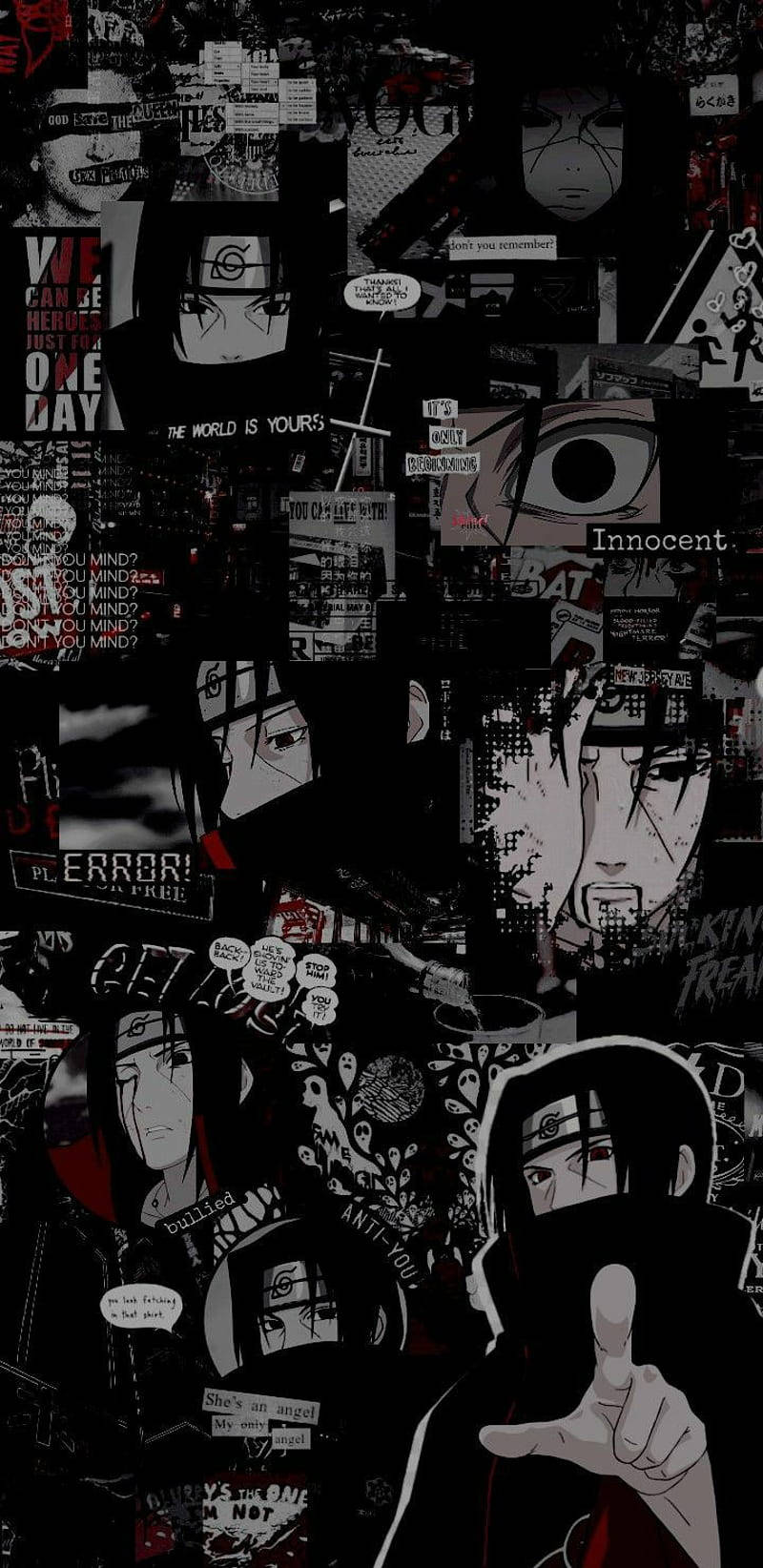 Itachi कोलाज एस्थेटिक एनिमे iPhone — आईफोन एस्थेटिक वॉलपेपर