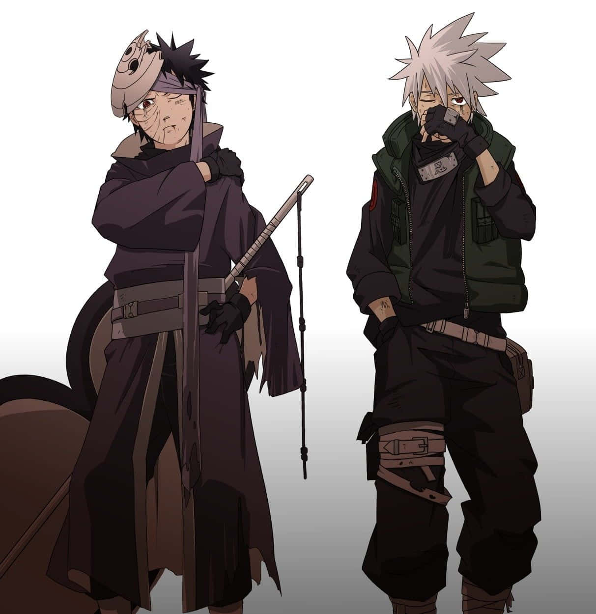 Kakashi और Obito निन्जा वॉलपेपर