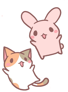Kawaii Cat and Bunny Friends.PNG वॉलपेपर