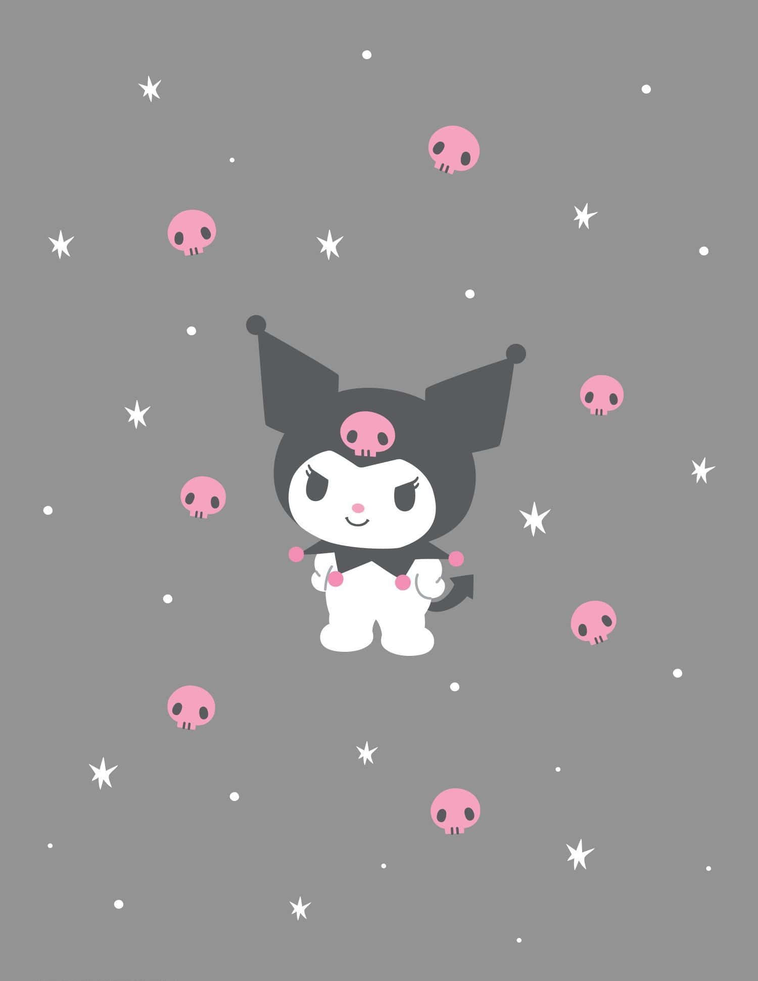 Kuromi iPhone खोपड़ी और तारे वॉलपेपर