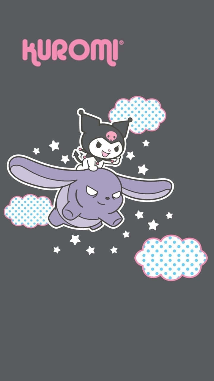 Kuromi iPhone हाथी पर उड़ते हुए वॉलपेपर