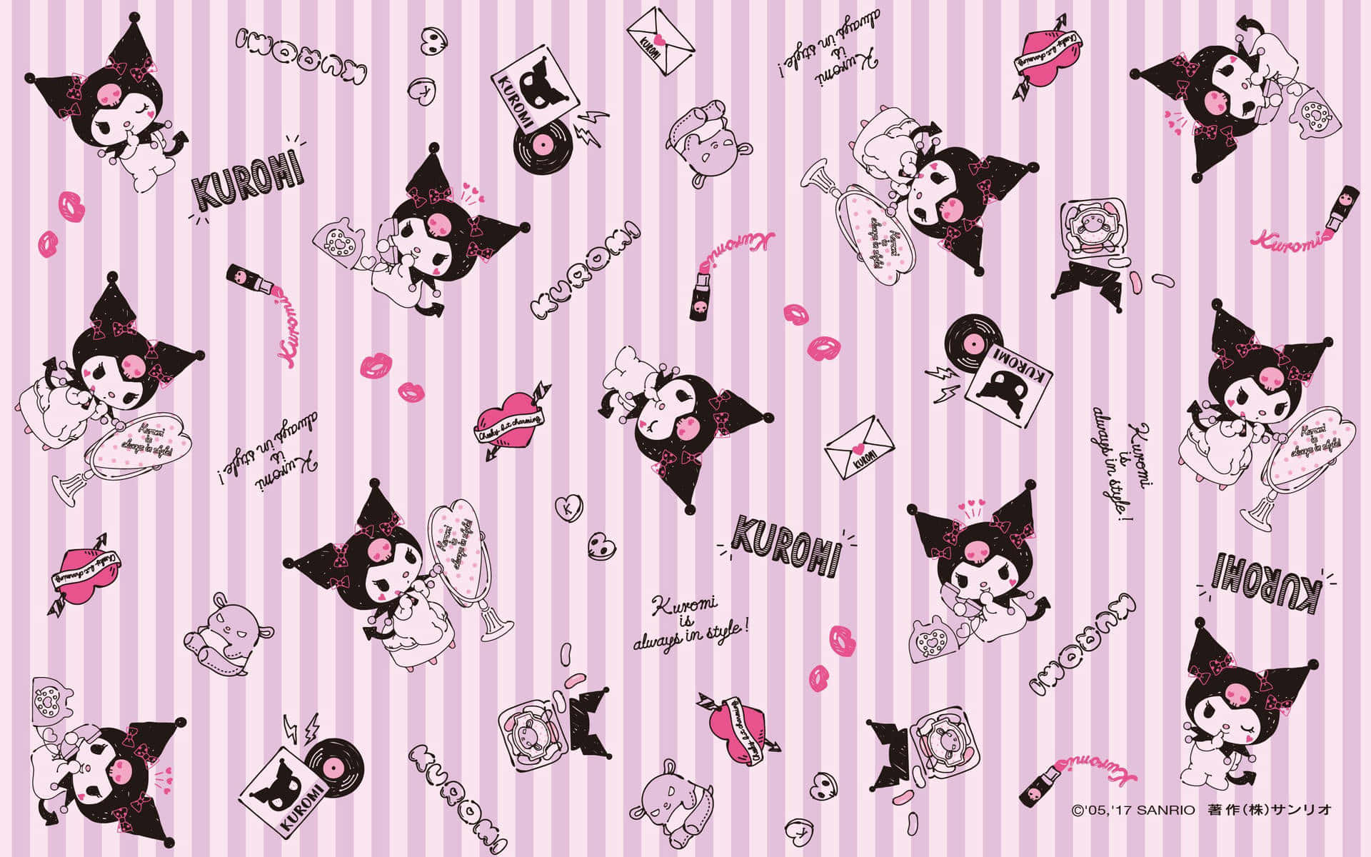 प्यारा Kuromi डेस्कटॉप स्क्रीन थीम वॉलपेपर