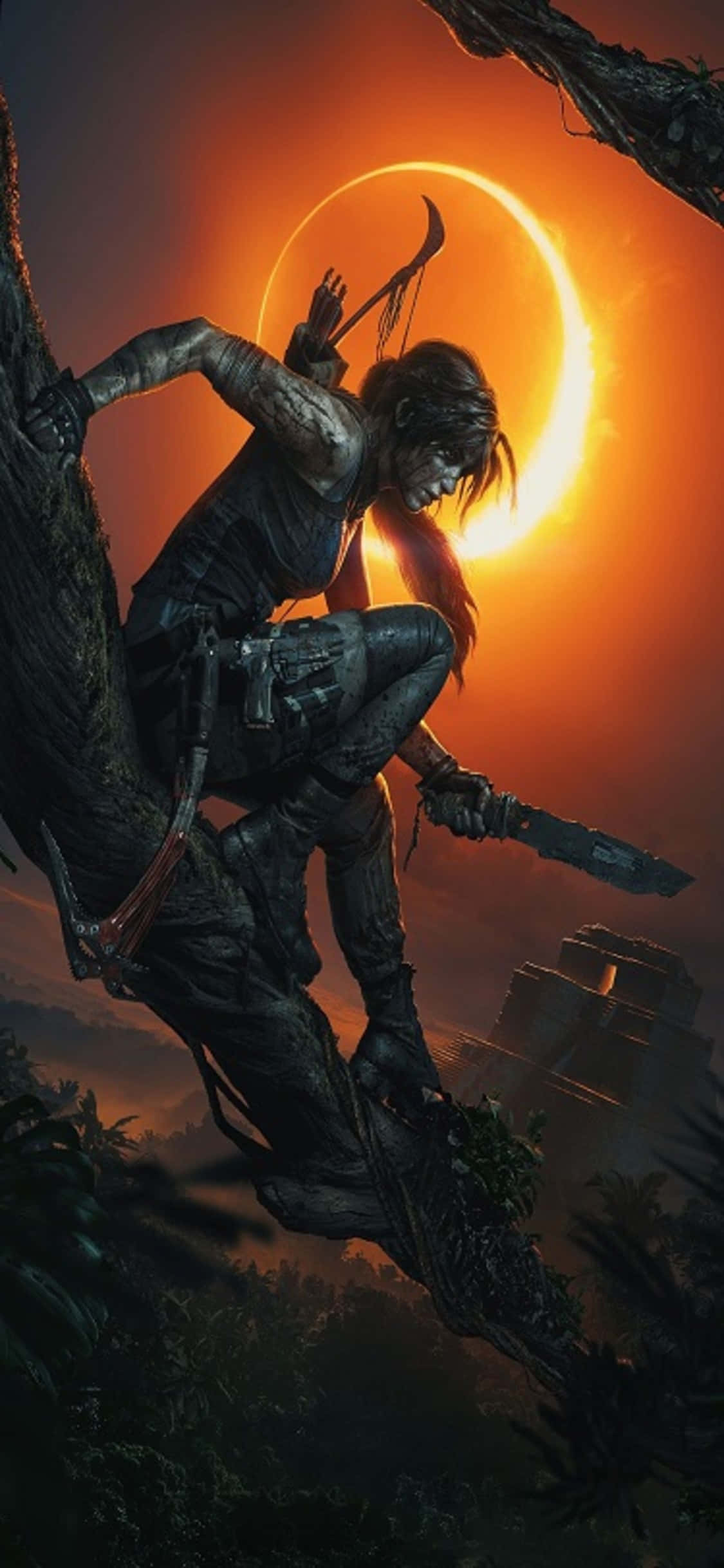 Lara Croft द्वारा उठाया गया चाकू | Shadow of the Tomb Raider वॉलपेपर