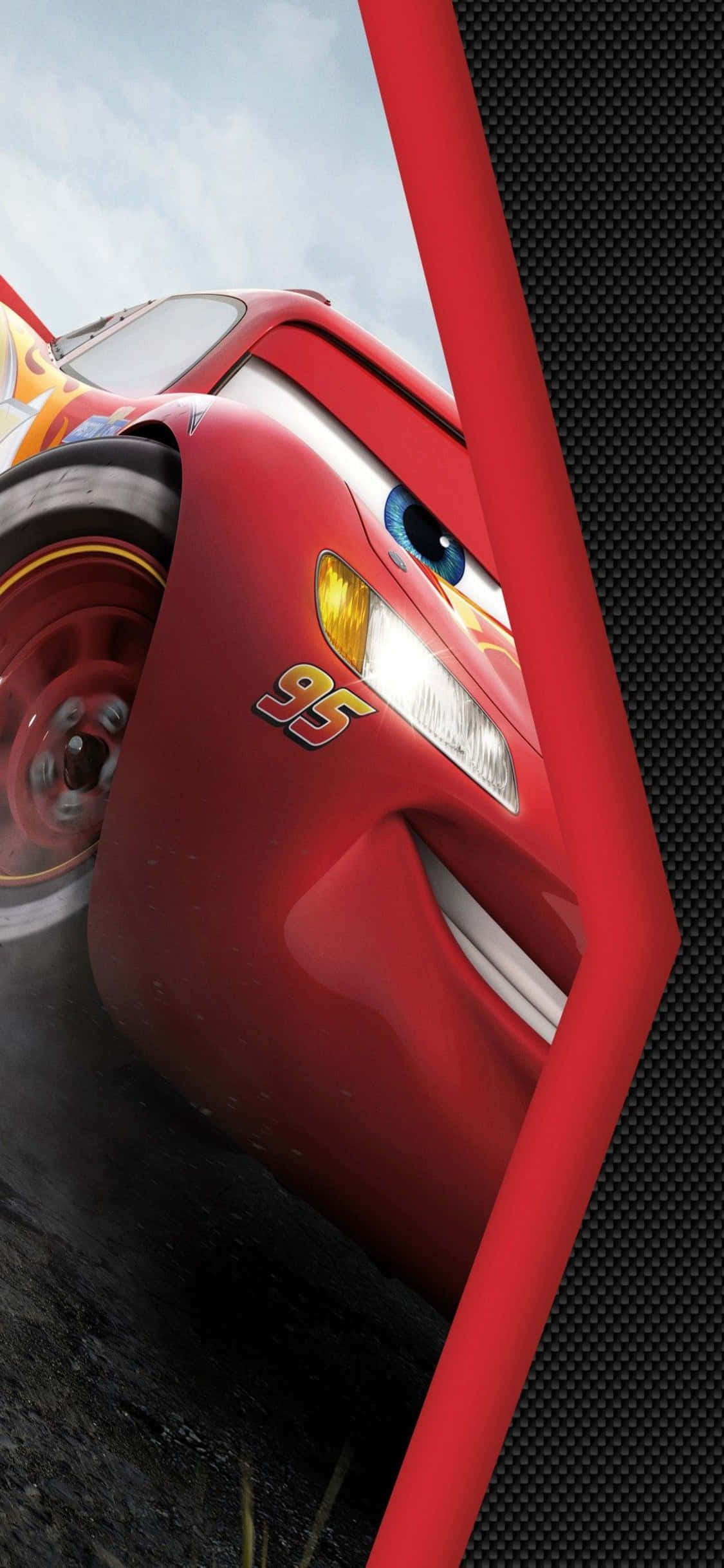 हैप्पी Lightning McQueen iPhone X कार्स बैकग्राउंड वॉलपेपर