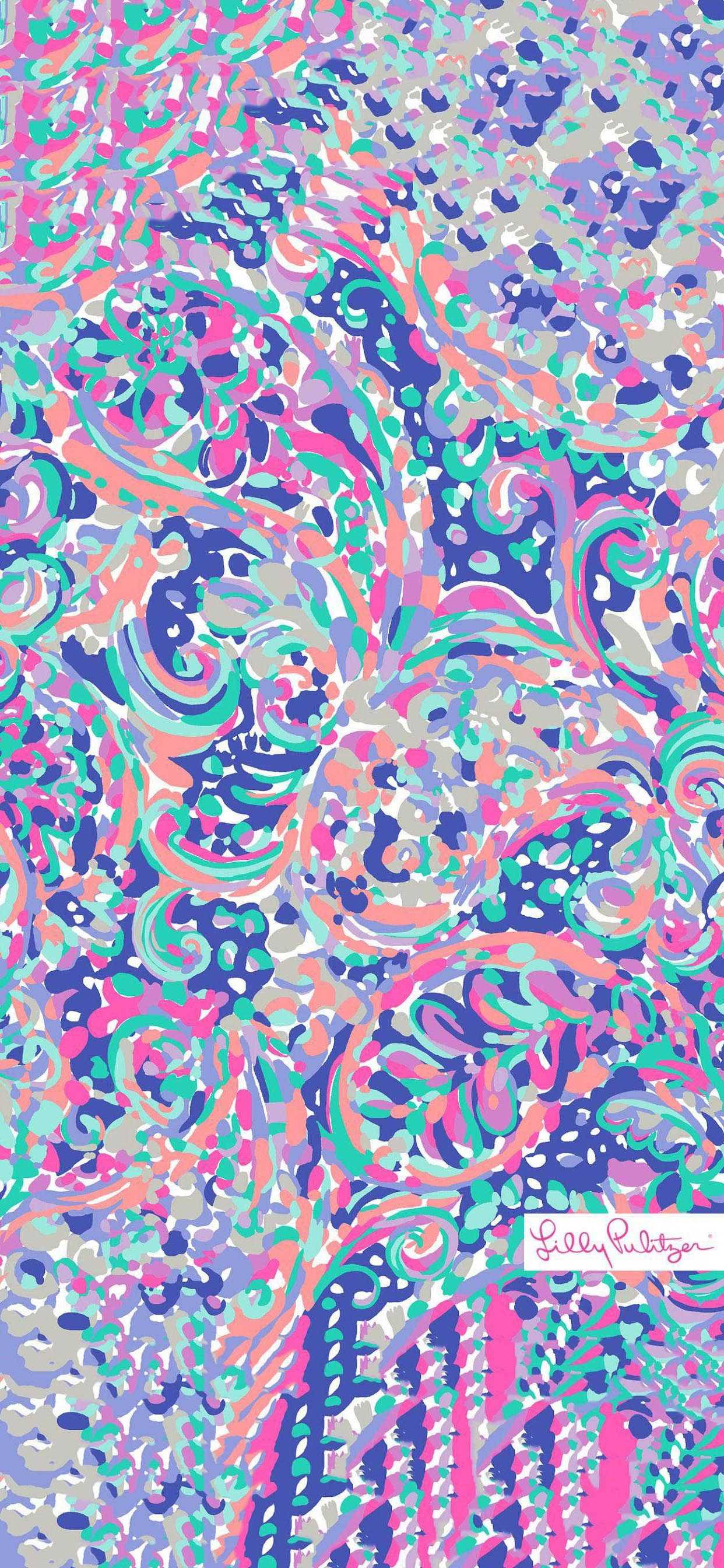 Lilly Pulitzer बैंगनी एब्सट्रैक्ट आर्ट वॉलपेपर