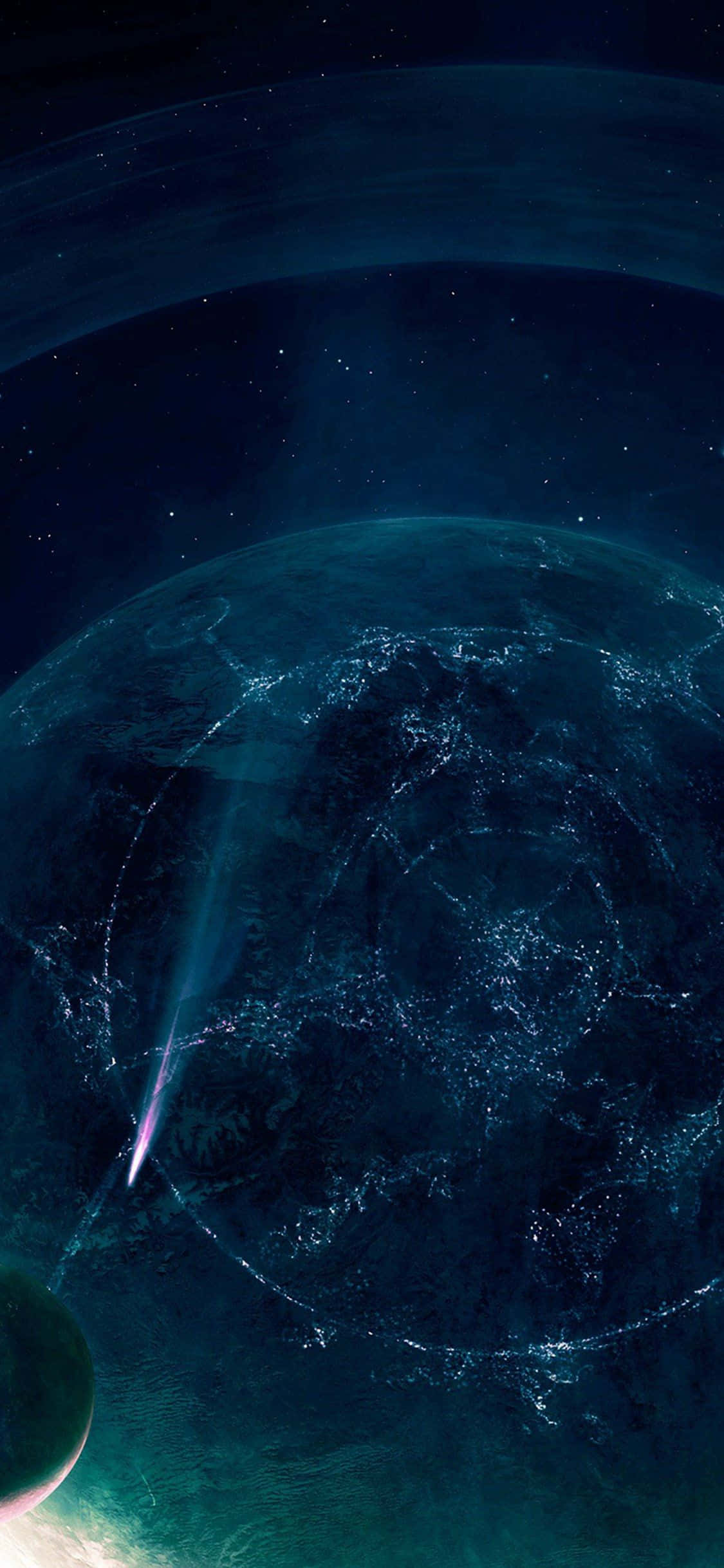 Liquid Planet iPhone XS OLED पृष्ठभूमि वॉलपेपर