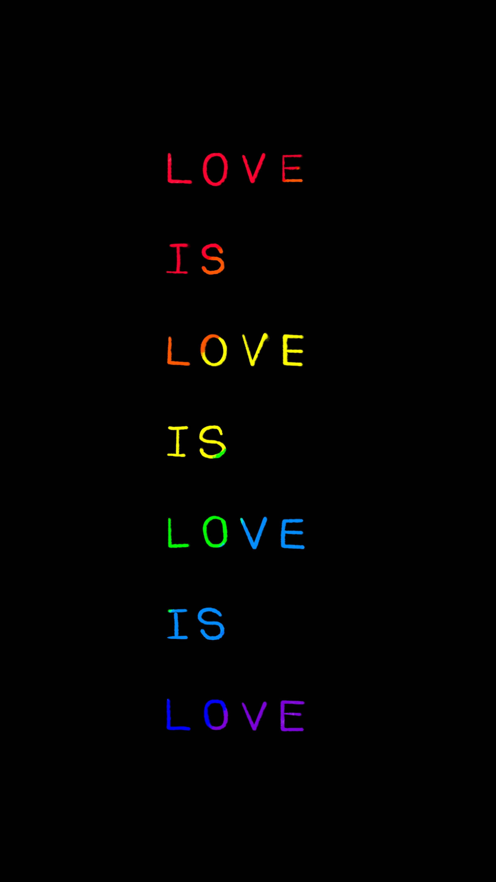 Love Is Love टेक्स्ट LGBT फोन वॉलपेपर