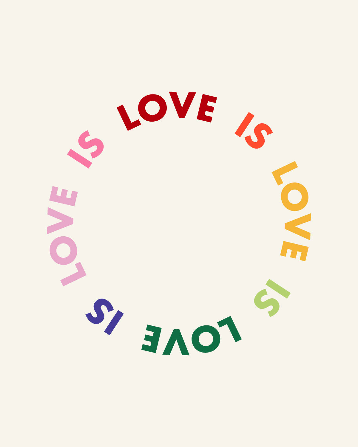 रंगीन Love Is Love पैटर्न वॉलपेपर