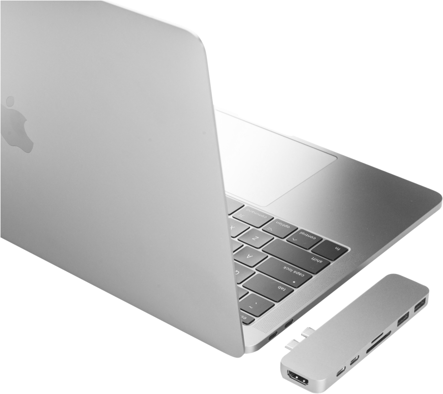 Mac Book Pro USB C हब के साथ वॉलपेपर
