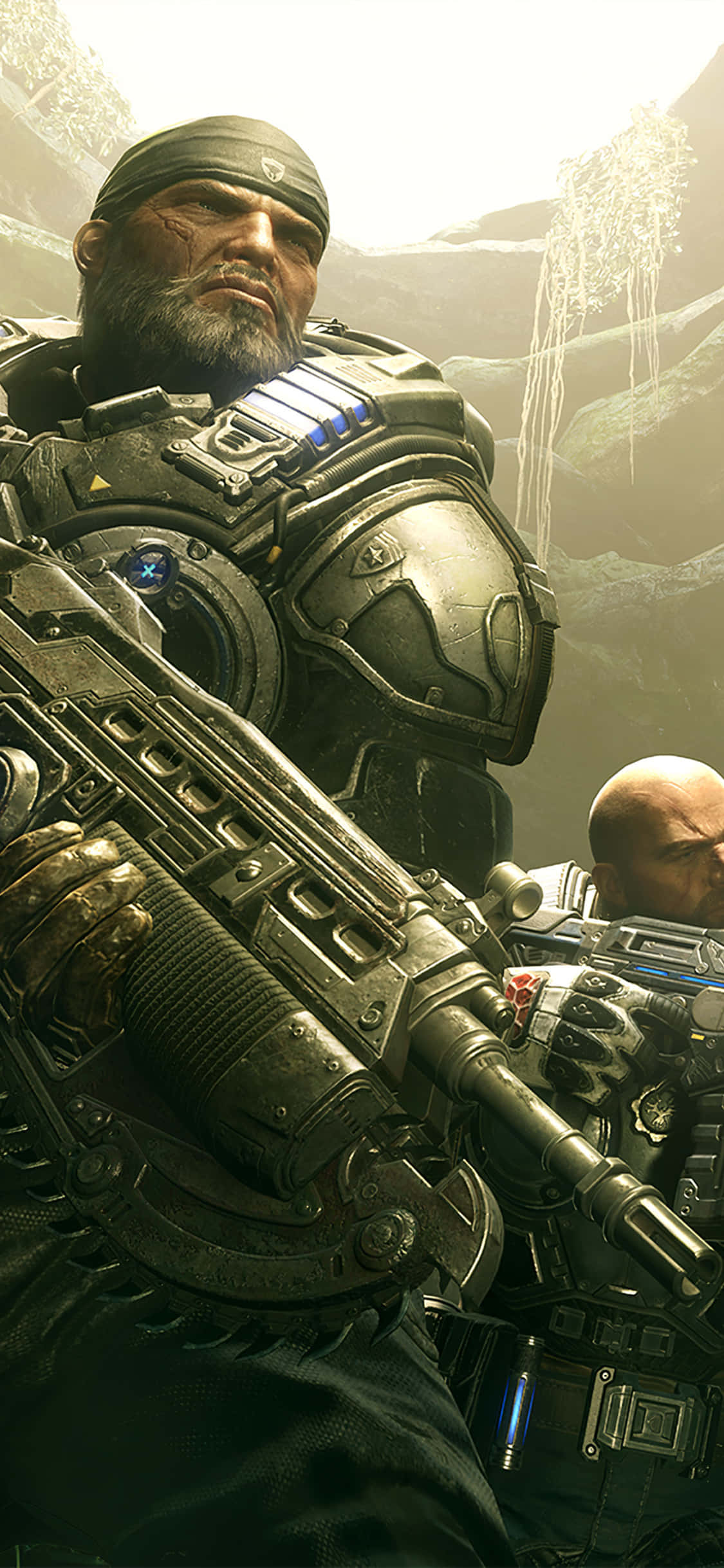 Marcus और JD iPhone XS Gears Of War 5 पृष्ठभूमि वॉलपेपर