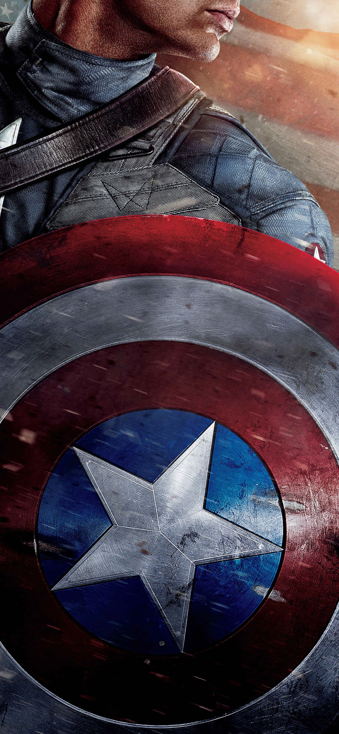 MCU हीरो कैप्टन अमेरिका की ढाल बैकग्राउंड वॉलपेपर