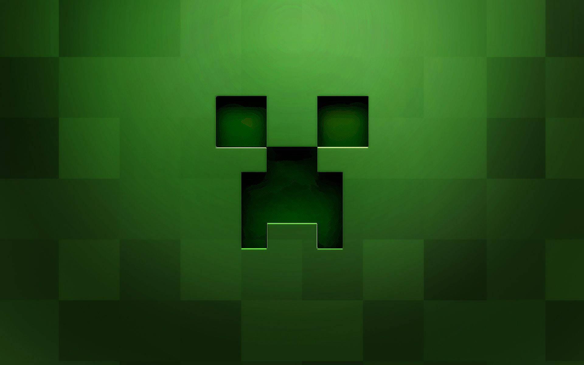 Minecraft में एक हरा क्रीपर चेहरा वॉलपेपर