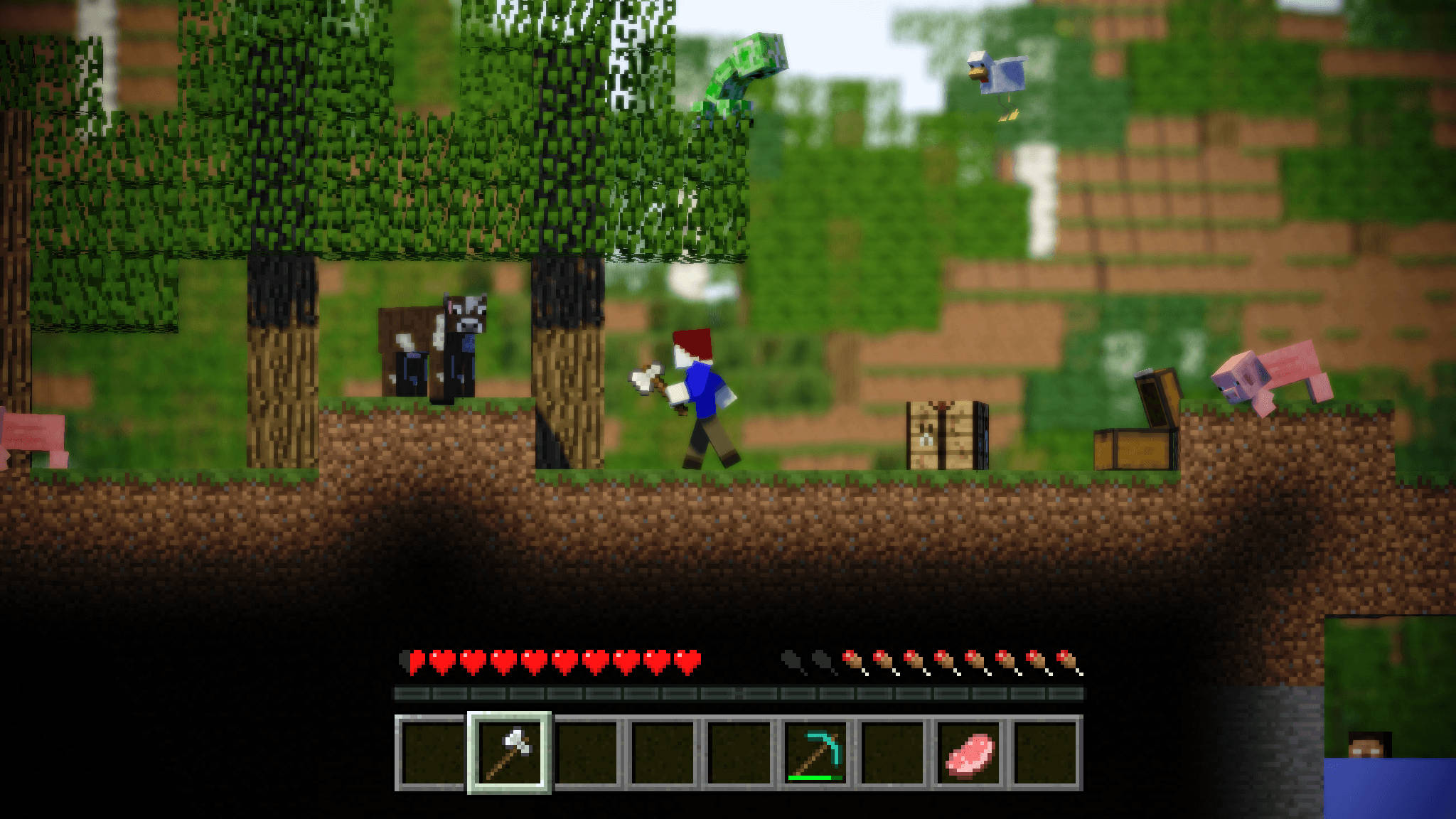 Minecraft 3D एक्शन एडवेंचर वॉलपेपर