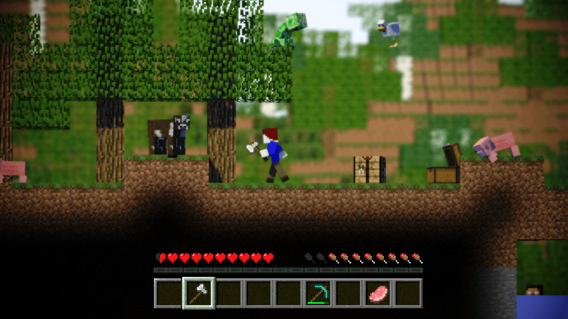 3D ग्राफिक्स गेम सेटिंग में चरित्र का Minecraft वॉलपेपर — माइनक्राफ्ट वॉलपेपर