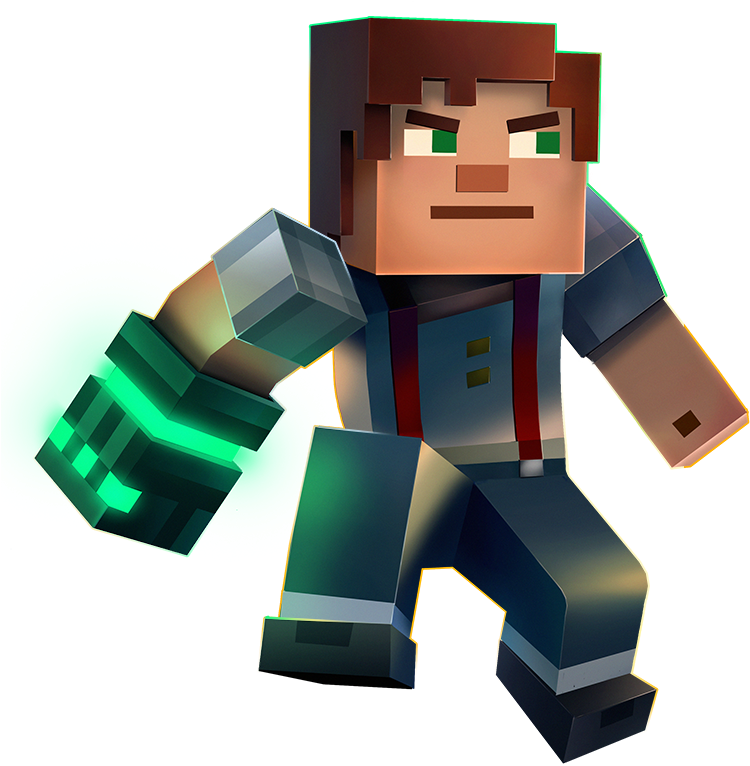 हरे चमक वाला Minecraft पात्र वॉलपेपर