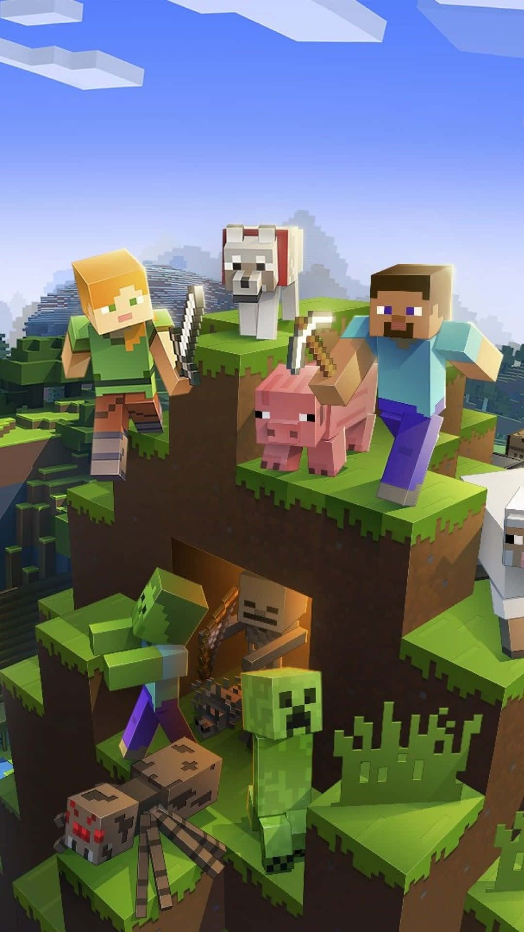 Minecraft पात्र एंड्रॉइड वॉलपेपर