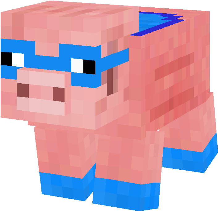 नीले चश्मे वाला Minecraft सुअर वॉलपेपर