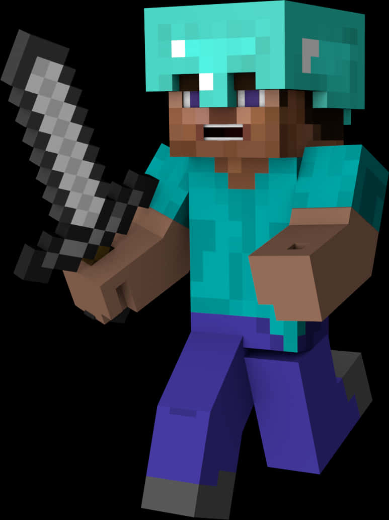 Minecraft_ चरित्र_ तलवार_ के_ साथ वॉलपेपर