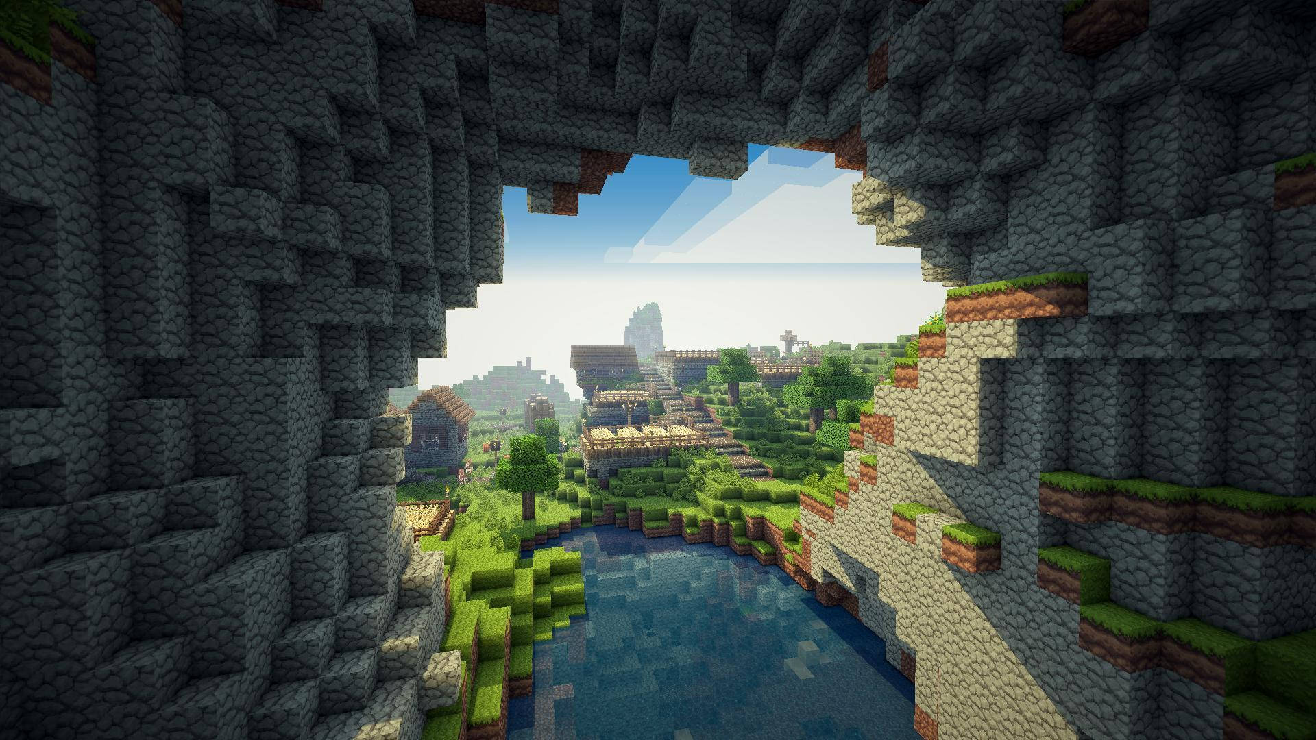 Minecraft की बड़ी गुफाओं में एक साहसिक खोज वॉलपेपर
