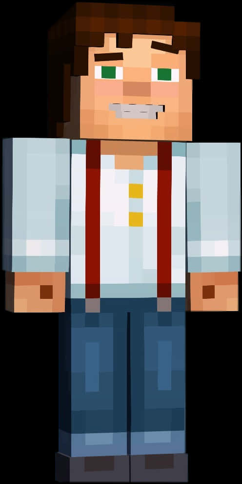 Minecraft_लाल_सस्पेंडर_वाला_पात्र वॉलपेपर