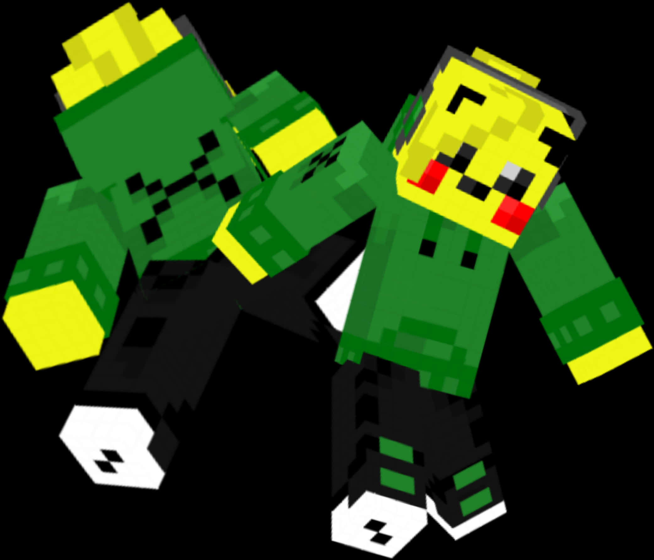 Minecraft_ स्किन_ हरा_ पिक्सेल_ पात्र वॉलपेपर