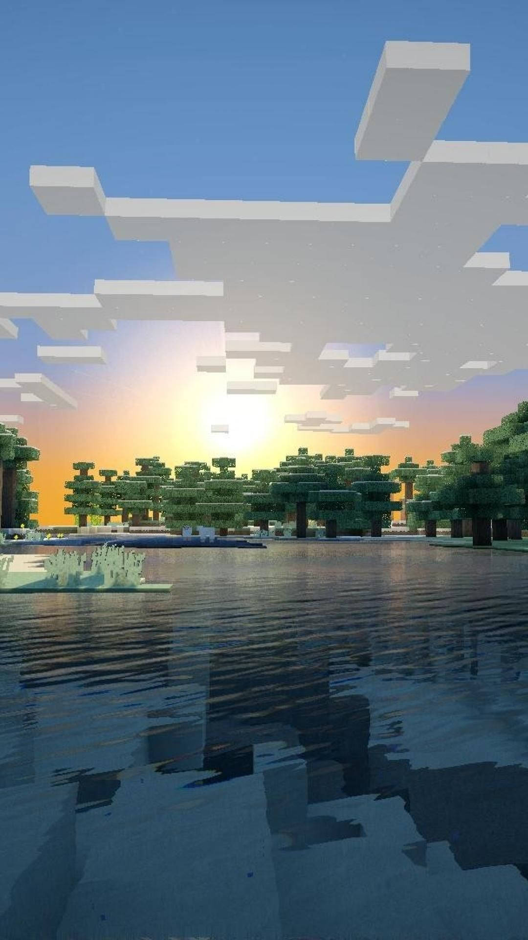 Minecraft फोन प्रकृति दृश्य वॉलपेपर
