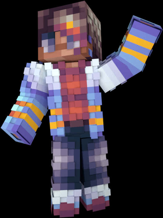 रंगीन कवच में Minecraft पात्र वॉलपेपर