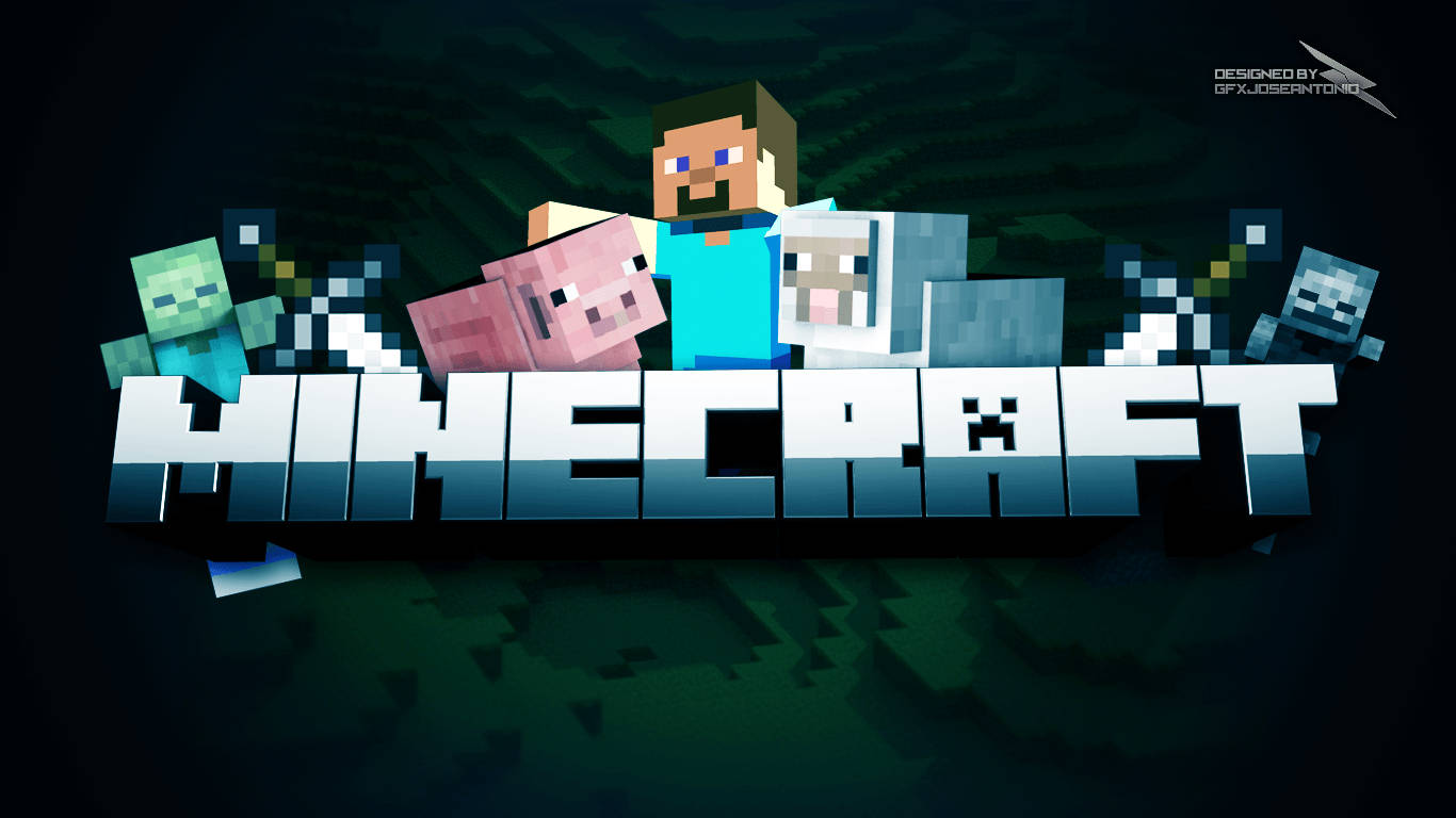 स्टीव Minecraft टेक्स्ट लोगो वॉलपेपर — माइनक्राफ्ट वॉलपेपर