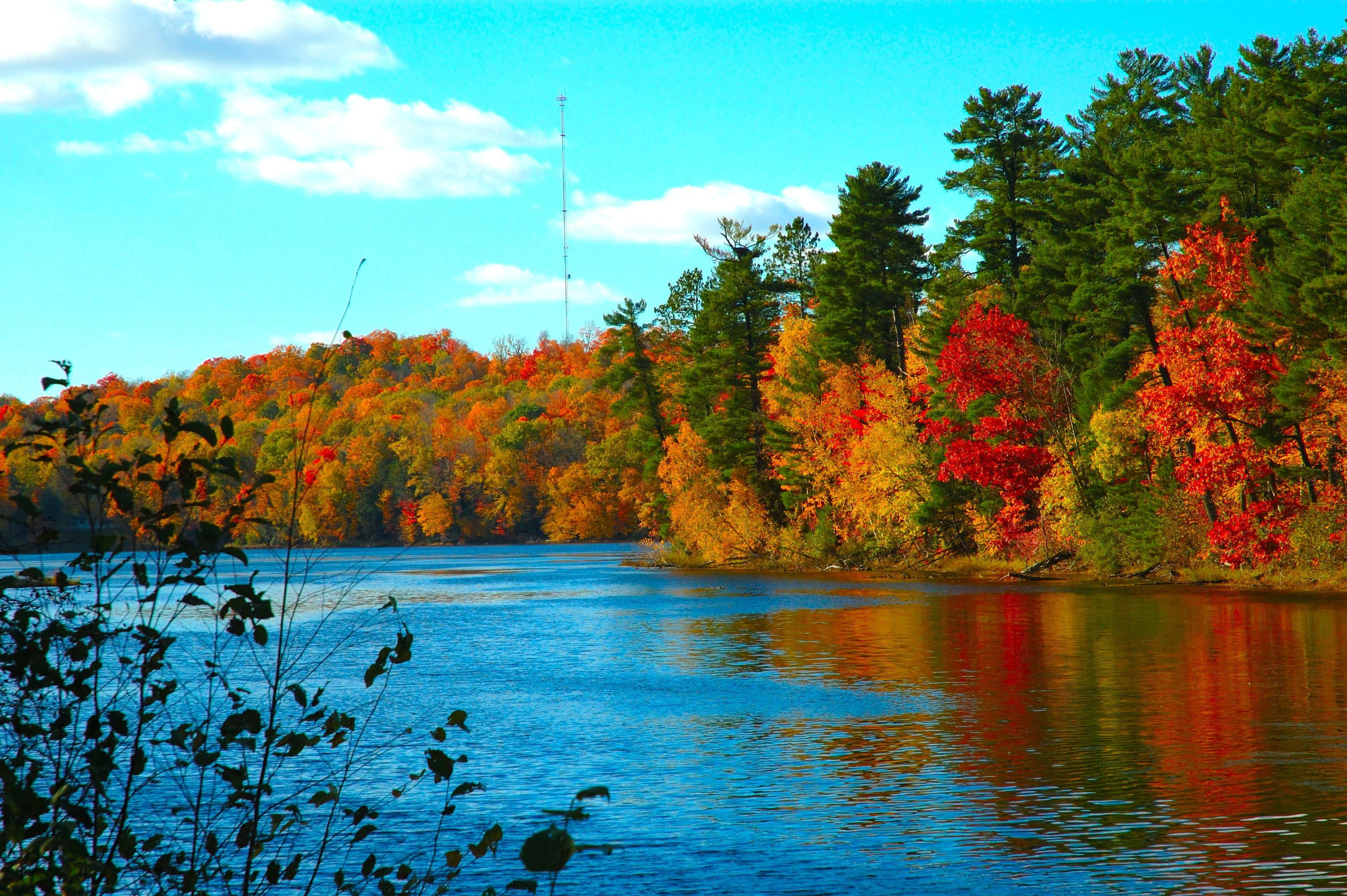 Minocqua झील पतझड़ कंप्यूटर पृष्ठभूमि वॉलपेपर