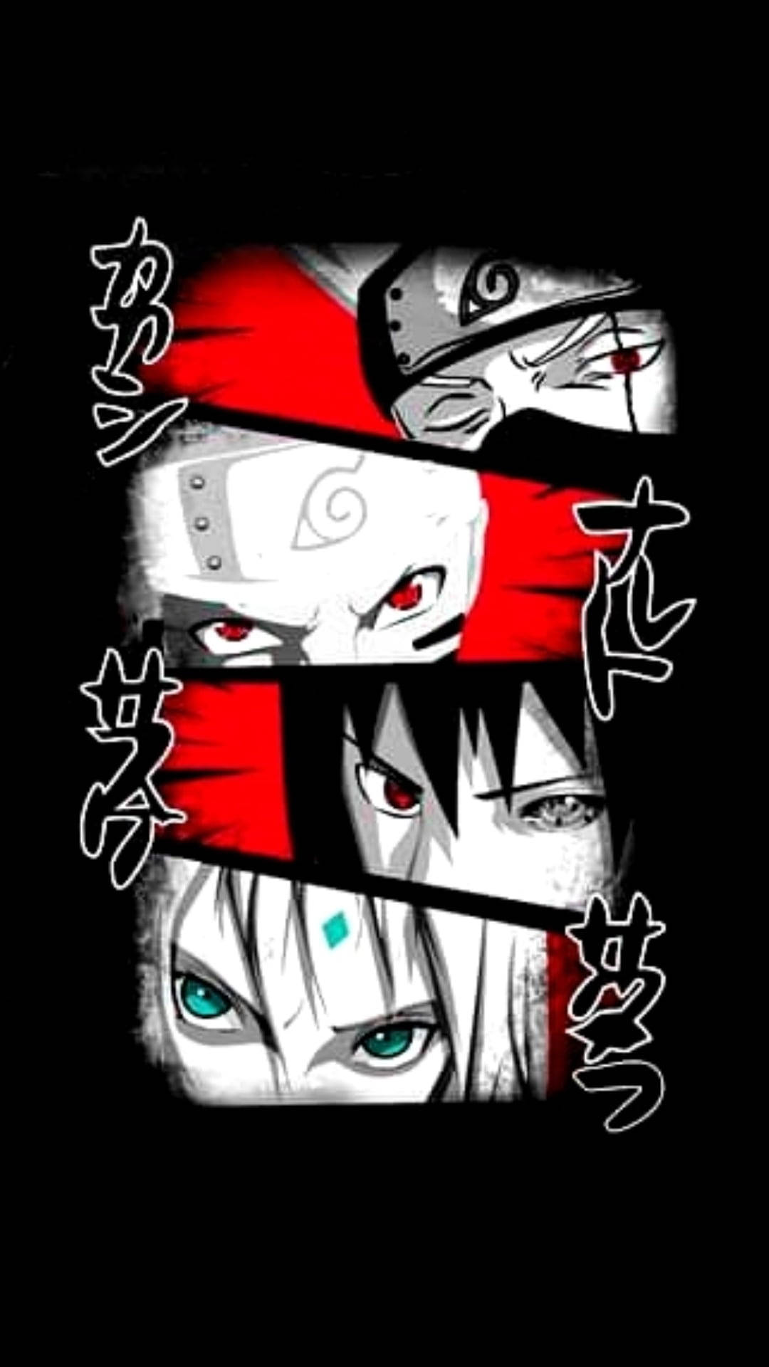 Naruto टीम 7 आँखें iPhone वॉलपेपर