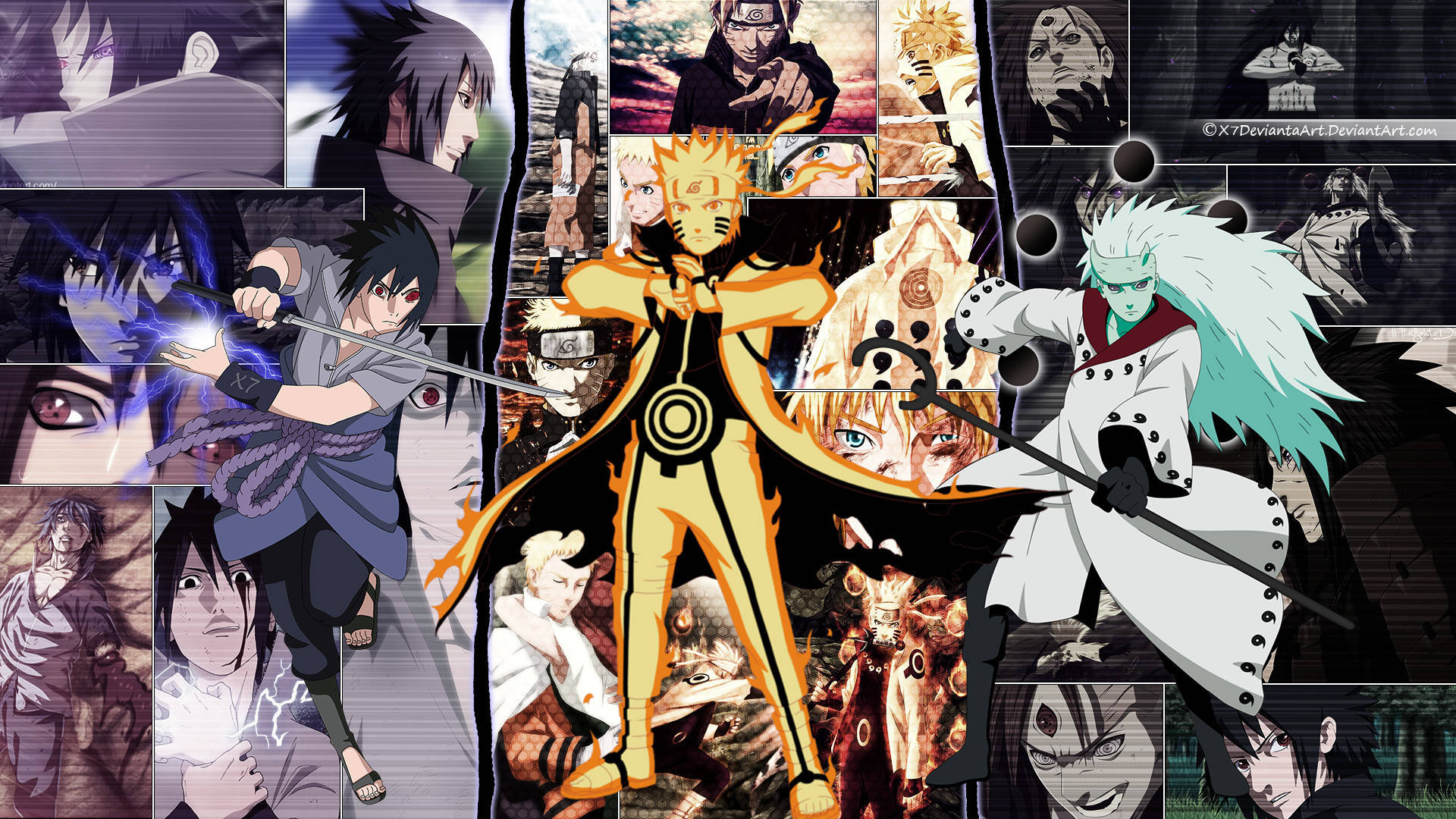 Naruto Sasuke Madara Sennin अंतिम रूप वॉलपेपर