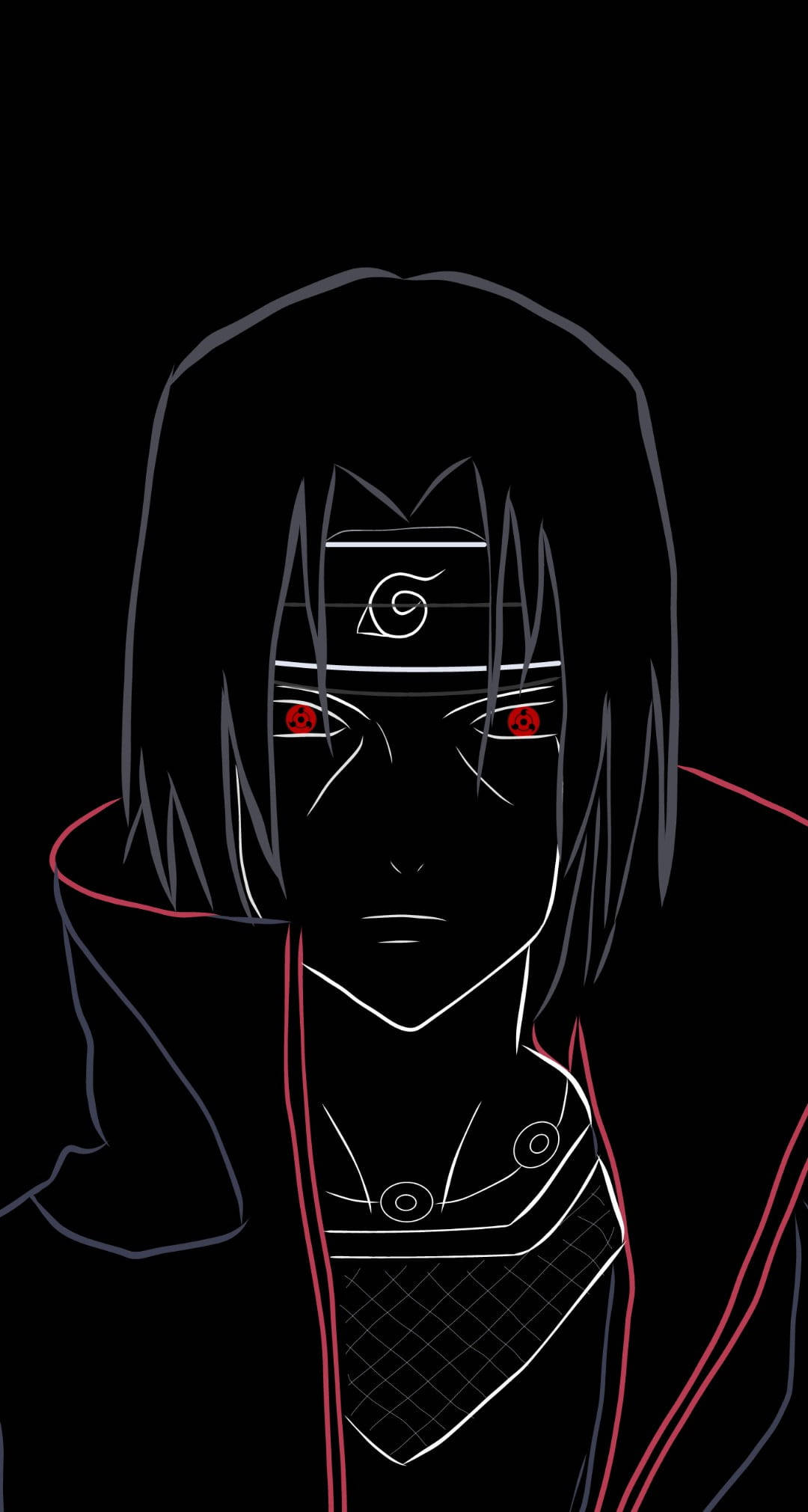 Naruto Shippuden Uchiha Itachi PFP लाइन आर्ट वॉलपेपर