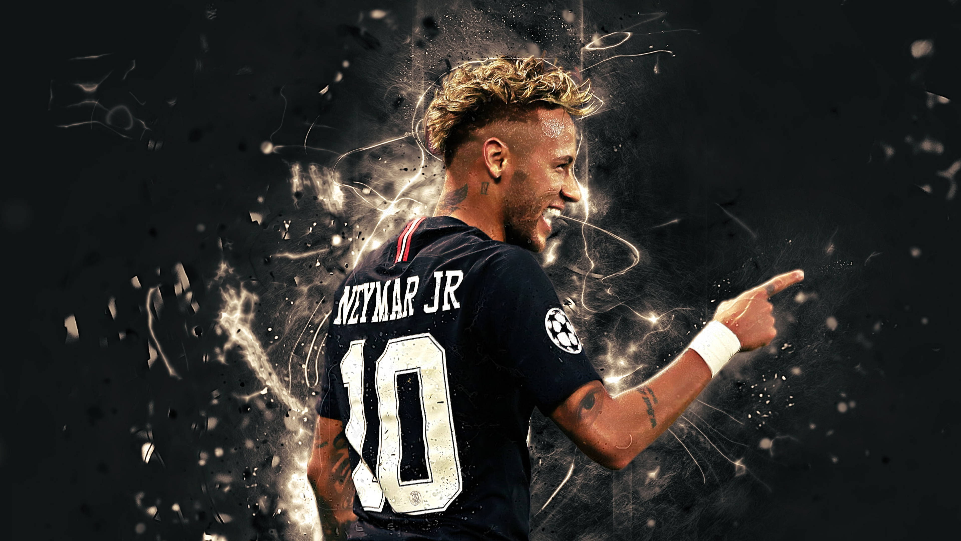 Neymar 4K सफेद रोशनी वॉलपेपर