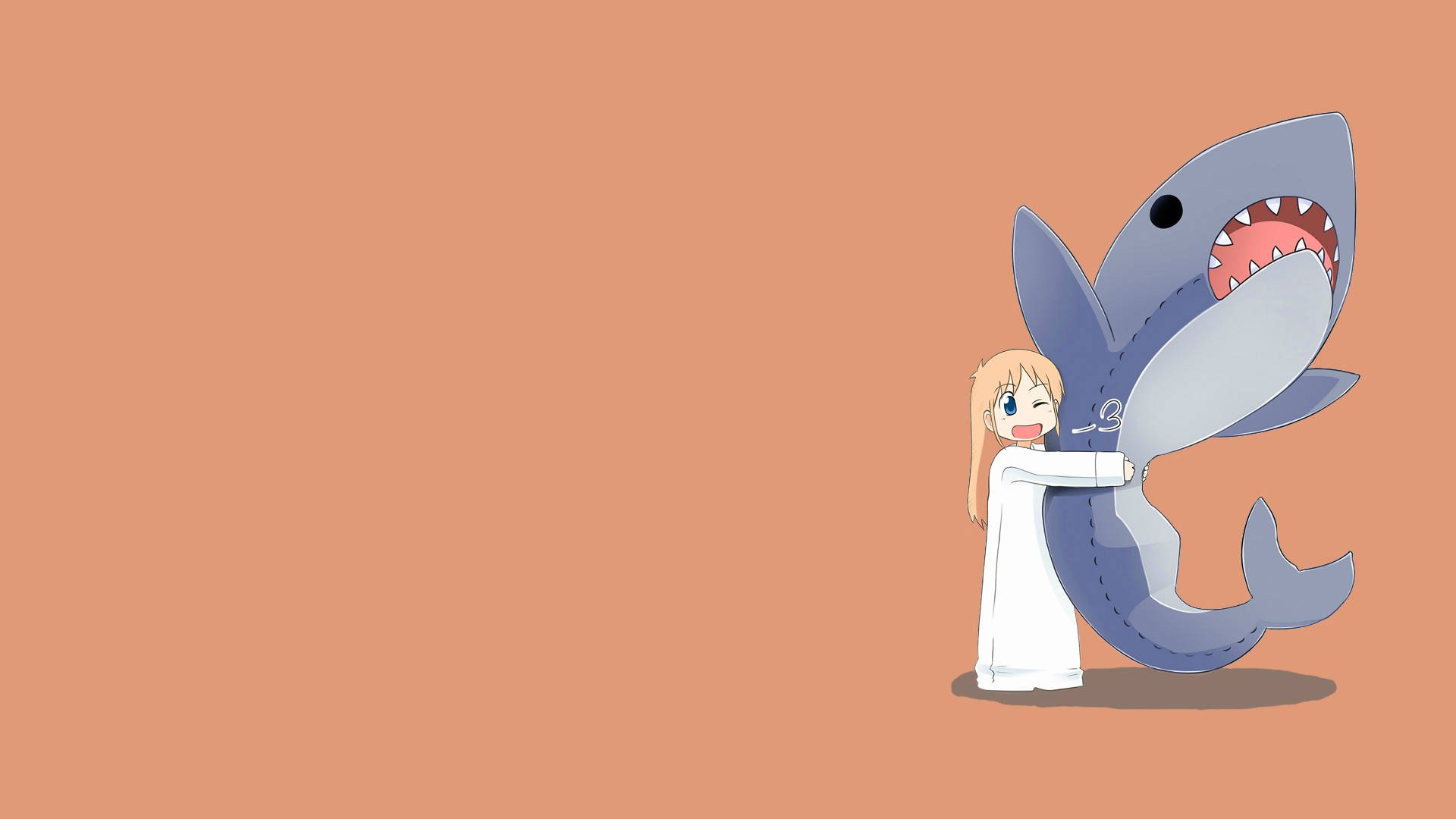 Nichijou Hakase विशाल शार्क के साथ वॉलपेपर