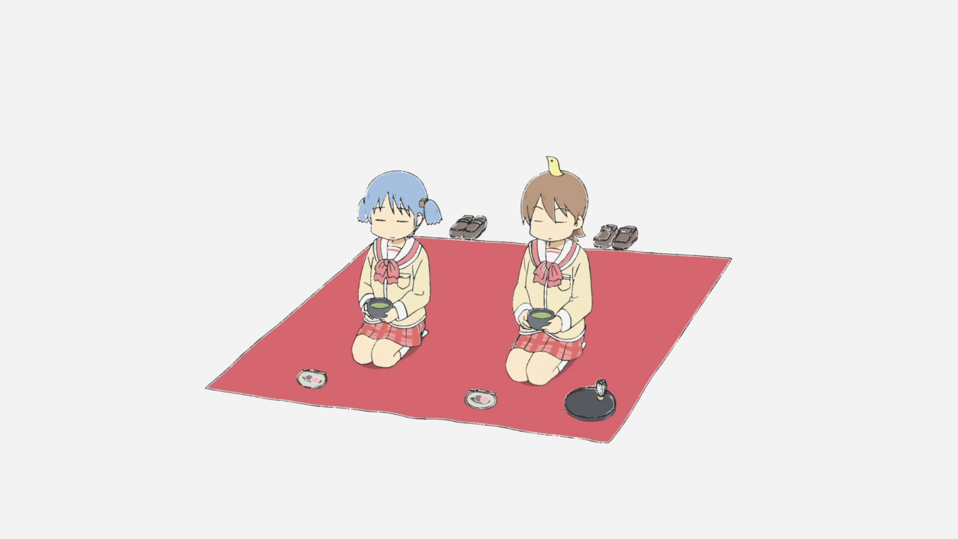 Nichijou Mio और Yuuko पिकनिक वॉलपेपर