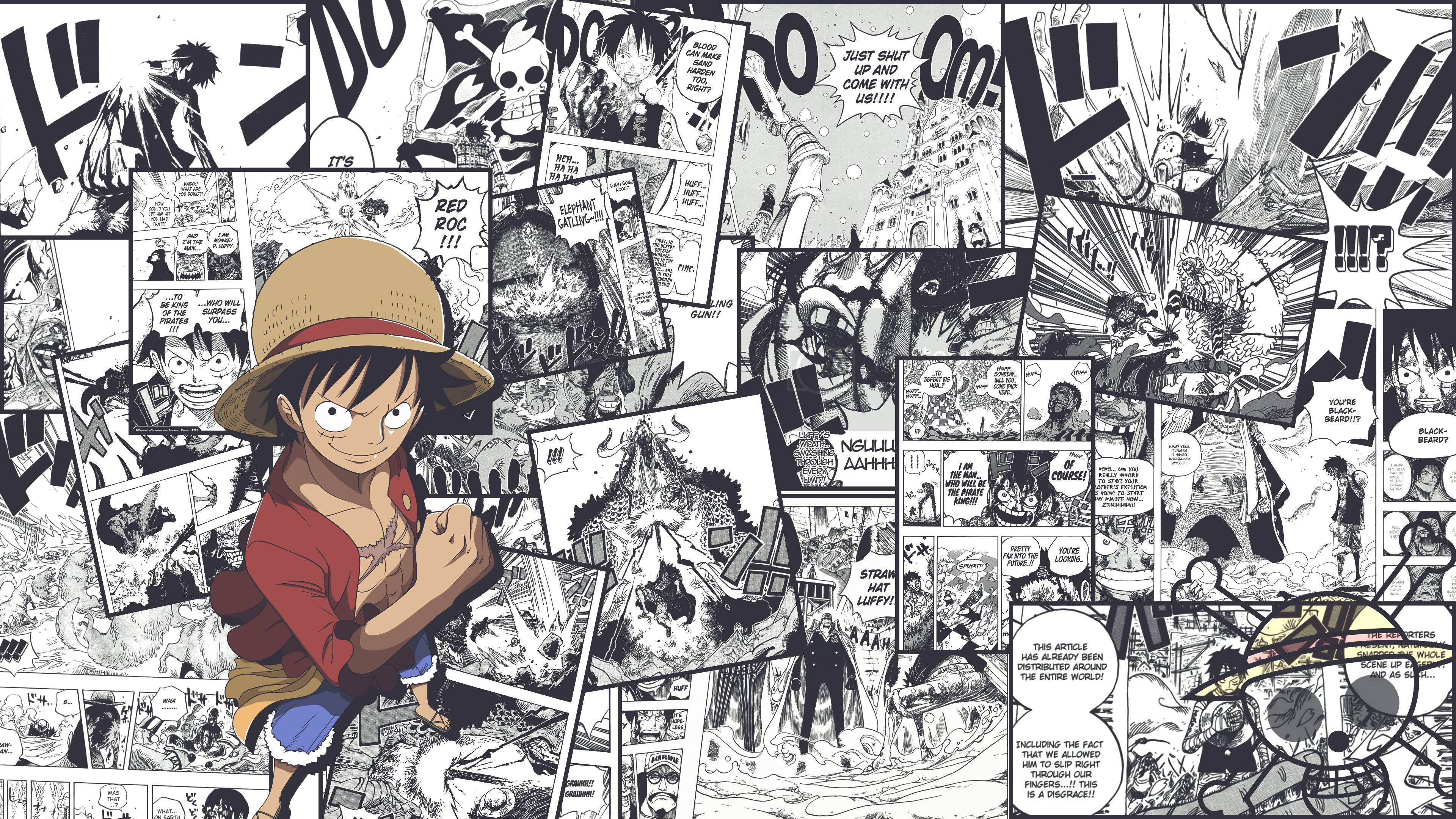 One Piece डेस्कटॉप मंगा पैनल वॉलपेपर
