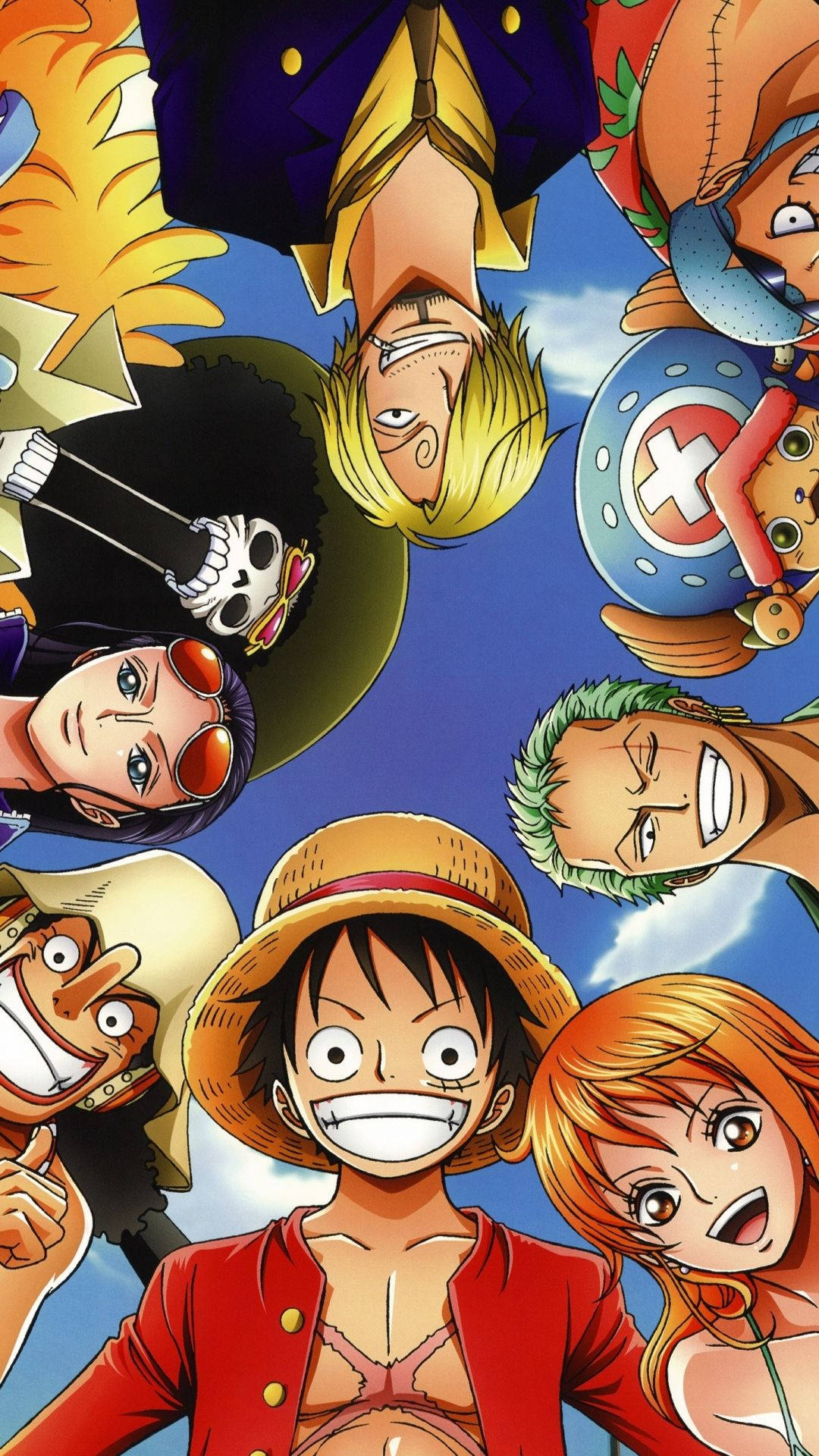 One Piece पात्रों का पोर्ट्रेट आईफोन वॉलपेपर
