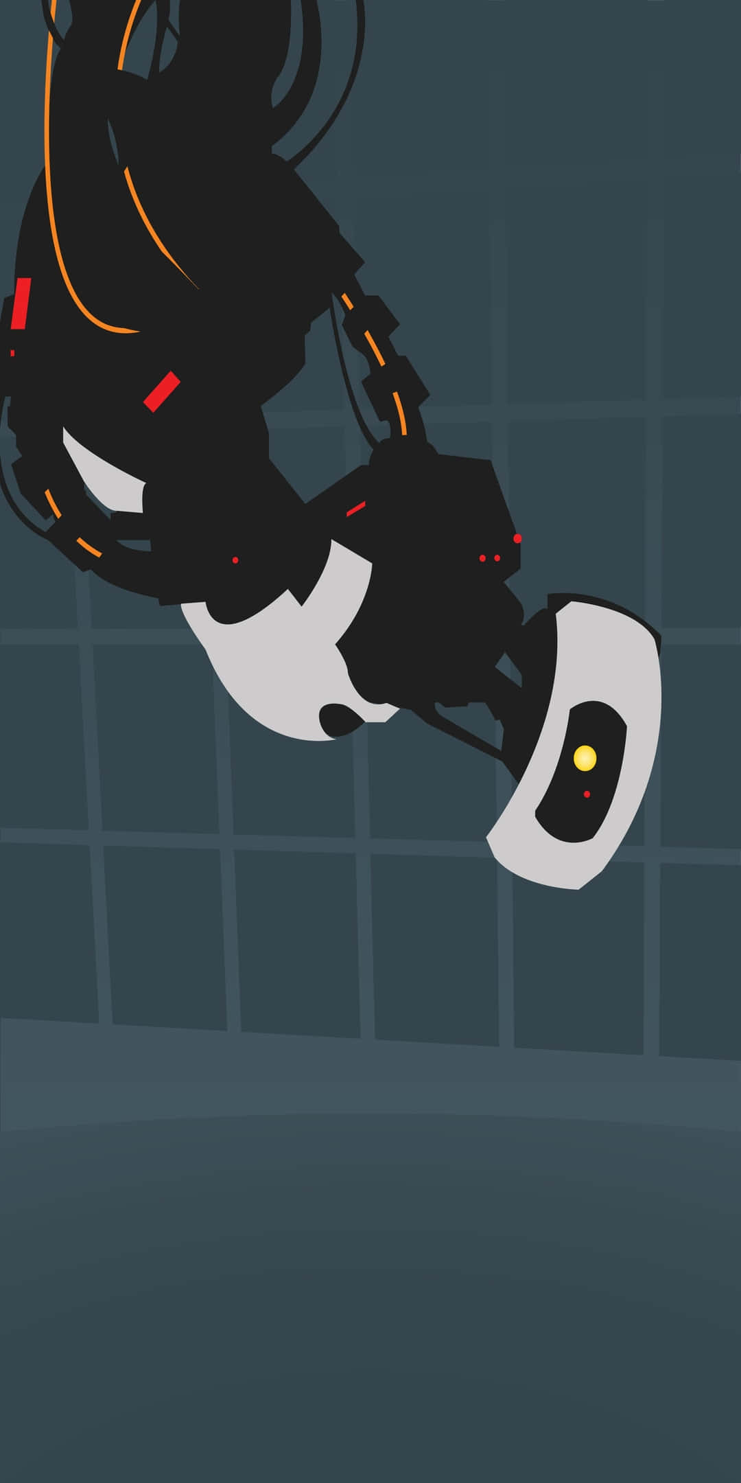 Pixel 3 न्यूनतम पृष्ठभूमि GLAdOS प्रशंसक कला चित्रण वॉलपेपर