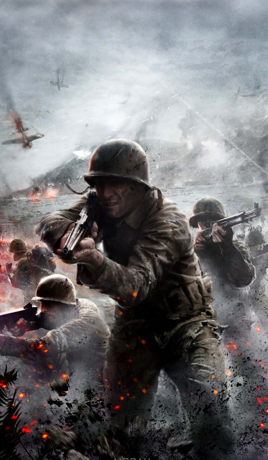 Pixel 3xl Battlefield 1 बैकग्राउंड राख भरे माहौल में सैनिक वॉलपेपर