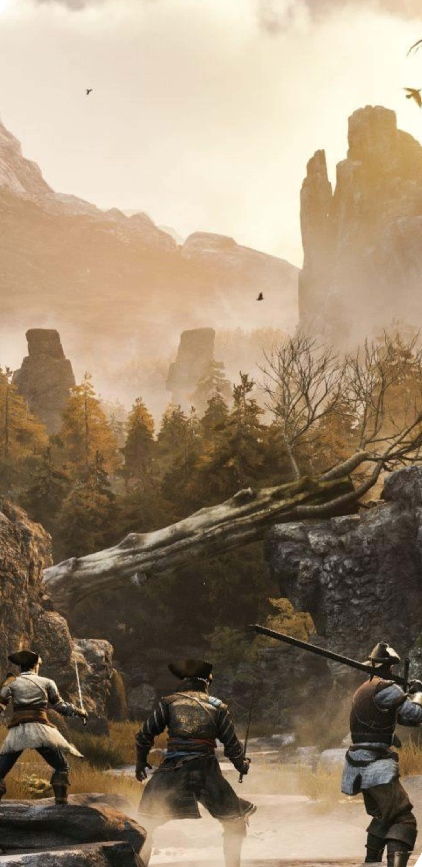 Pixel 3xl Greedfall पार्टी उड़ता राक्षस बैकग्राउंड वॉलपेपर
