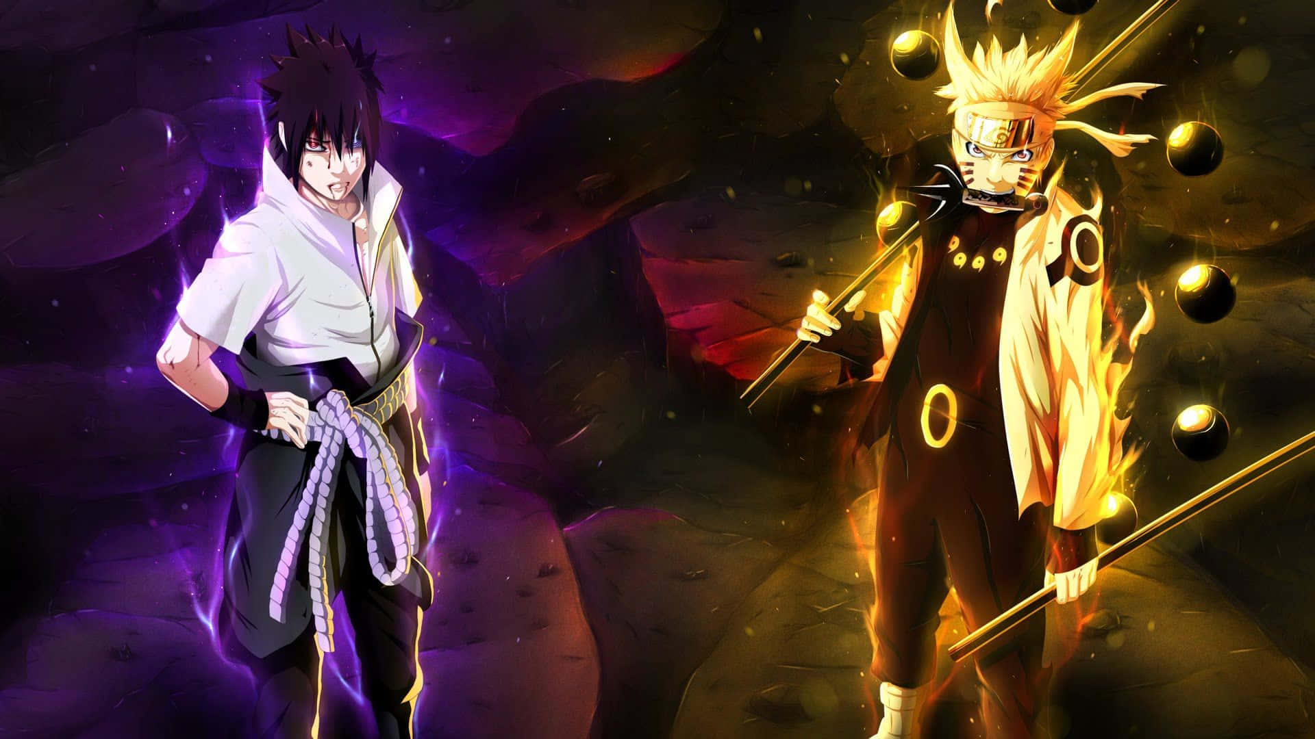 PS4 Naruto Sasuke Uchiha और Naruto Uzumaki वॉलपेपर