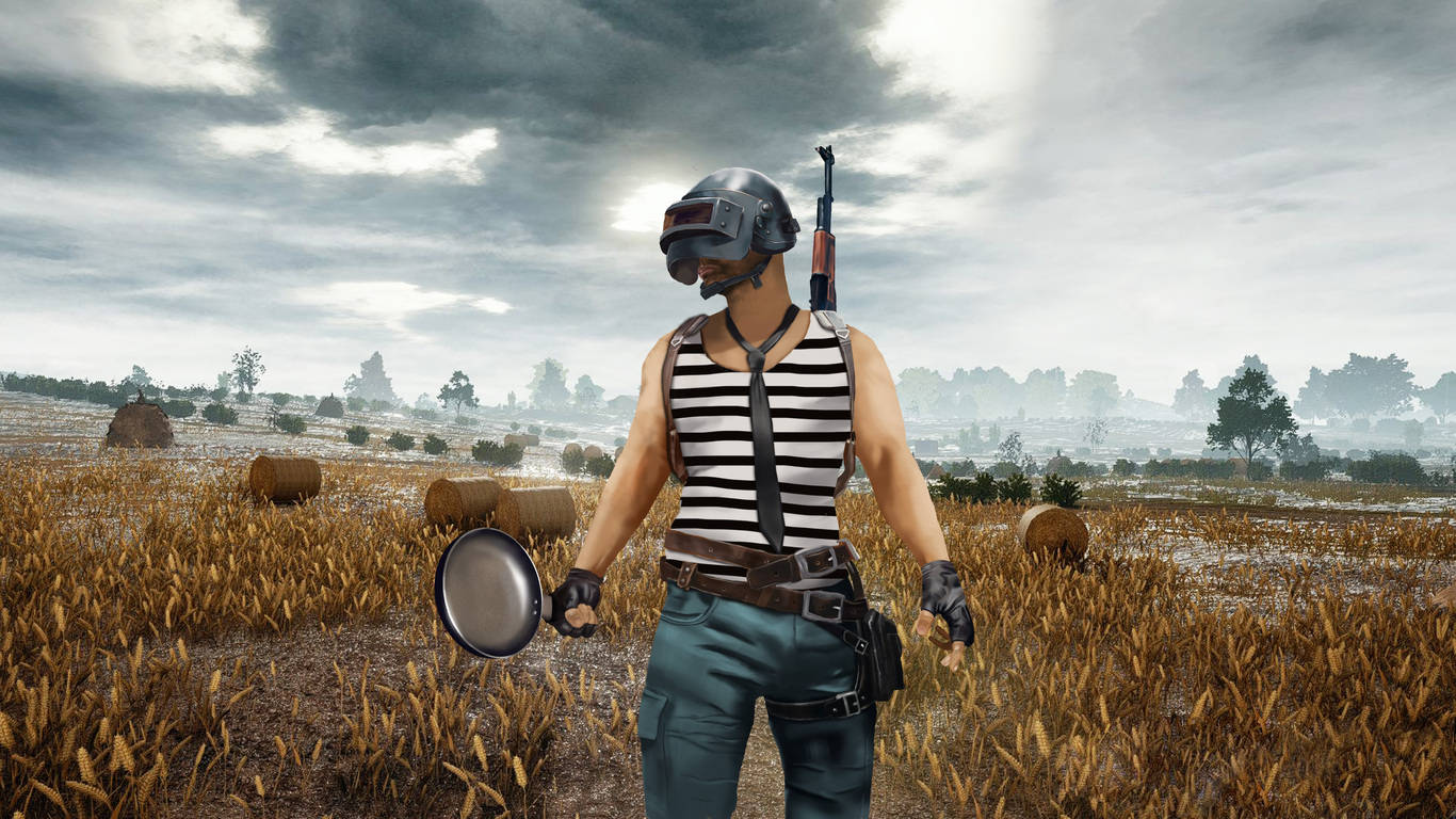 PUBG में विक्टर के हाथ में कड़ाही 1366x768 वॉलपेपर